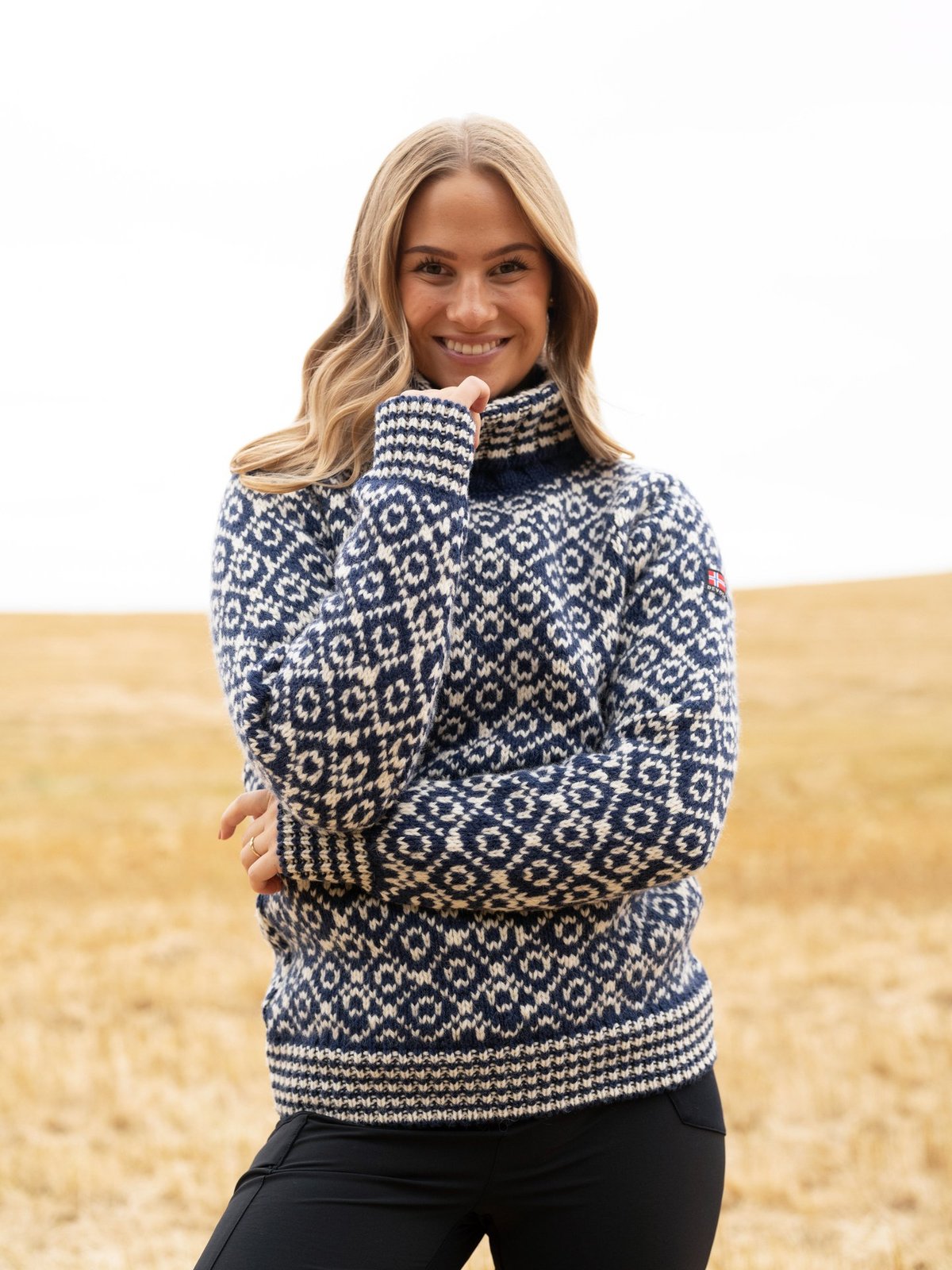 Devold Svalbard Sweater High Neck Night/Offwhite