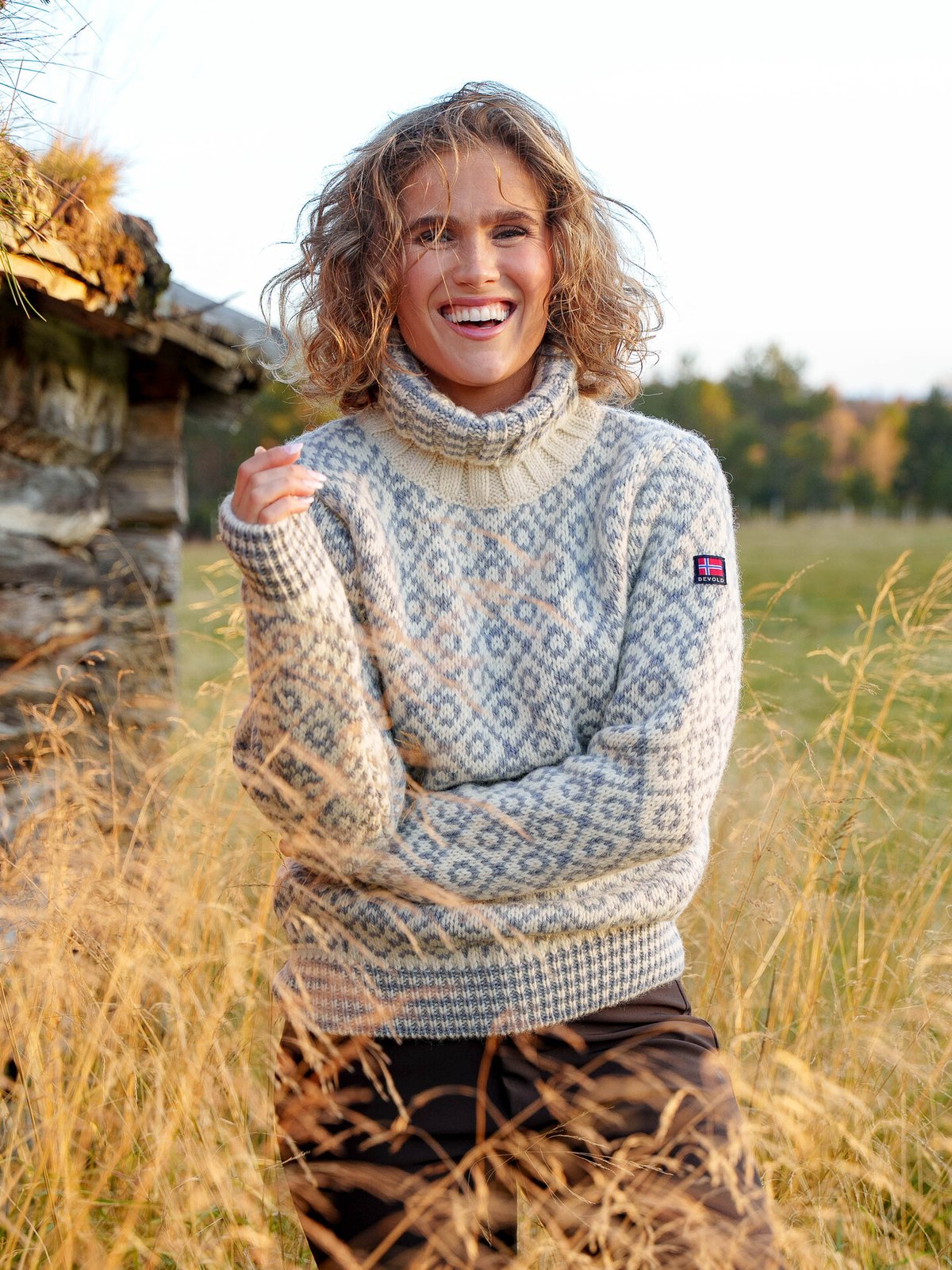 Devold Svalbard Sweater High Neck Offwhite/Grey