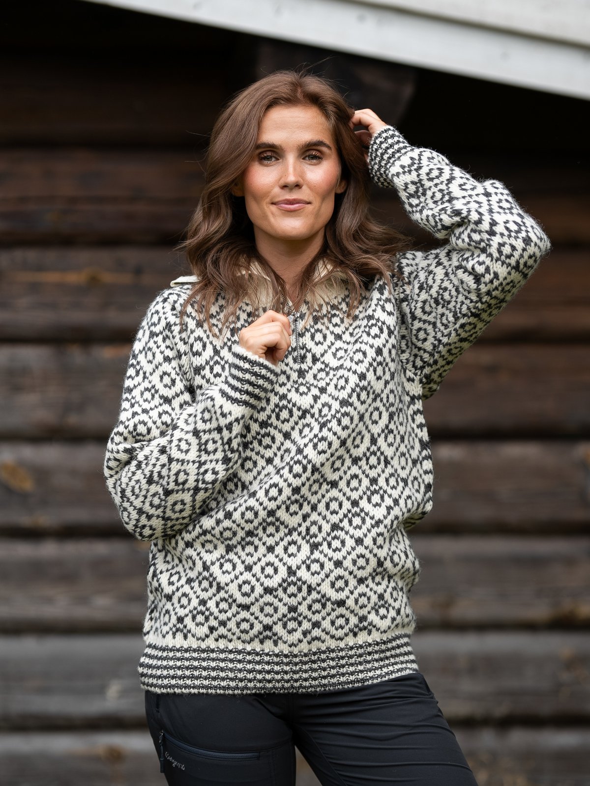 Devold Svalbard Wool Zip Neck Offwhite/Anthracite