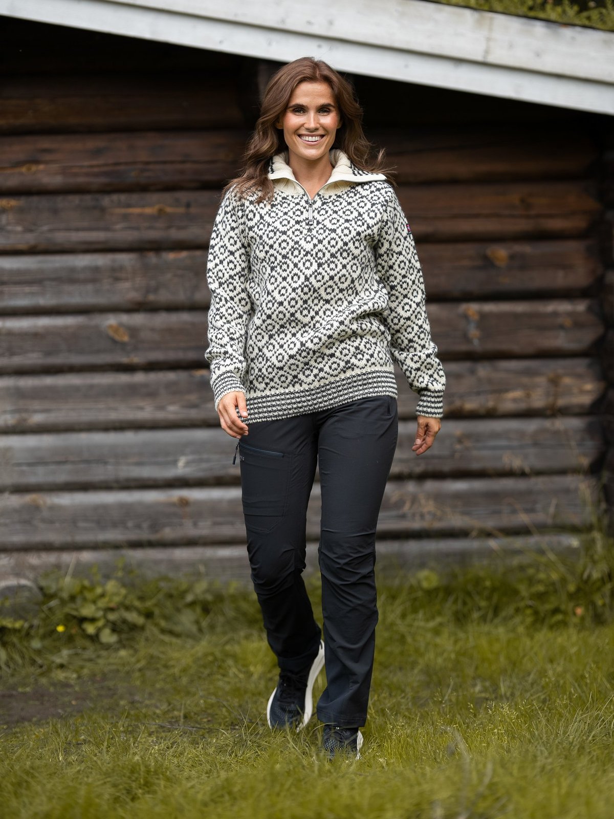 Devold Svalbard Wool Zip Neck Offwhite/Anthracite