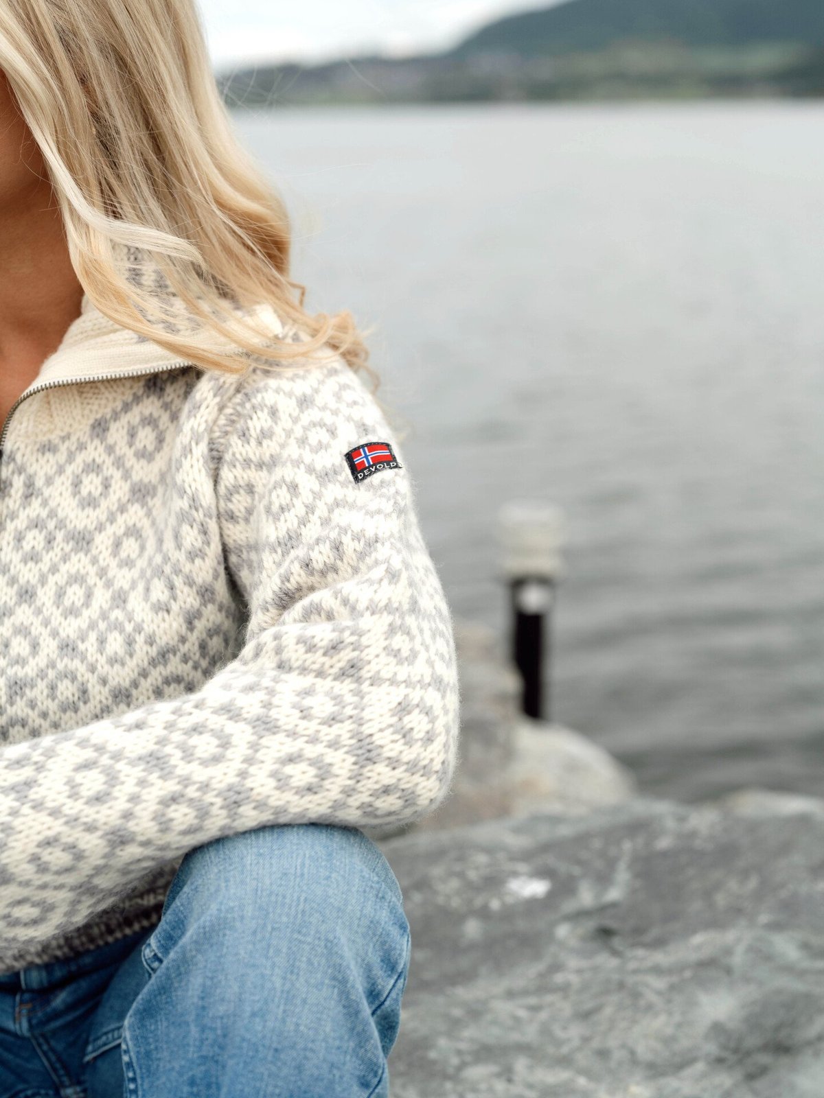 Devold Svalbard Wool Zip Neck Offwhite/Grey