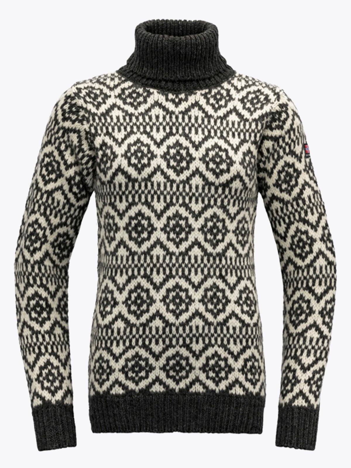 Devold Hoddevik Wool High Neck Anthracite/Offwhite