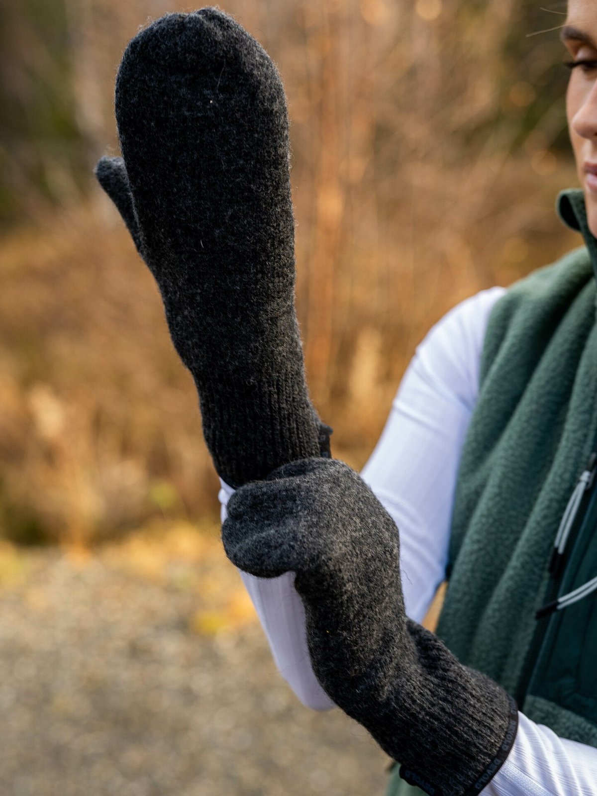 Devold Wool Mitten Anthracite