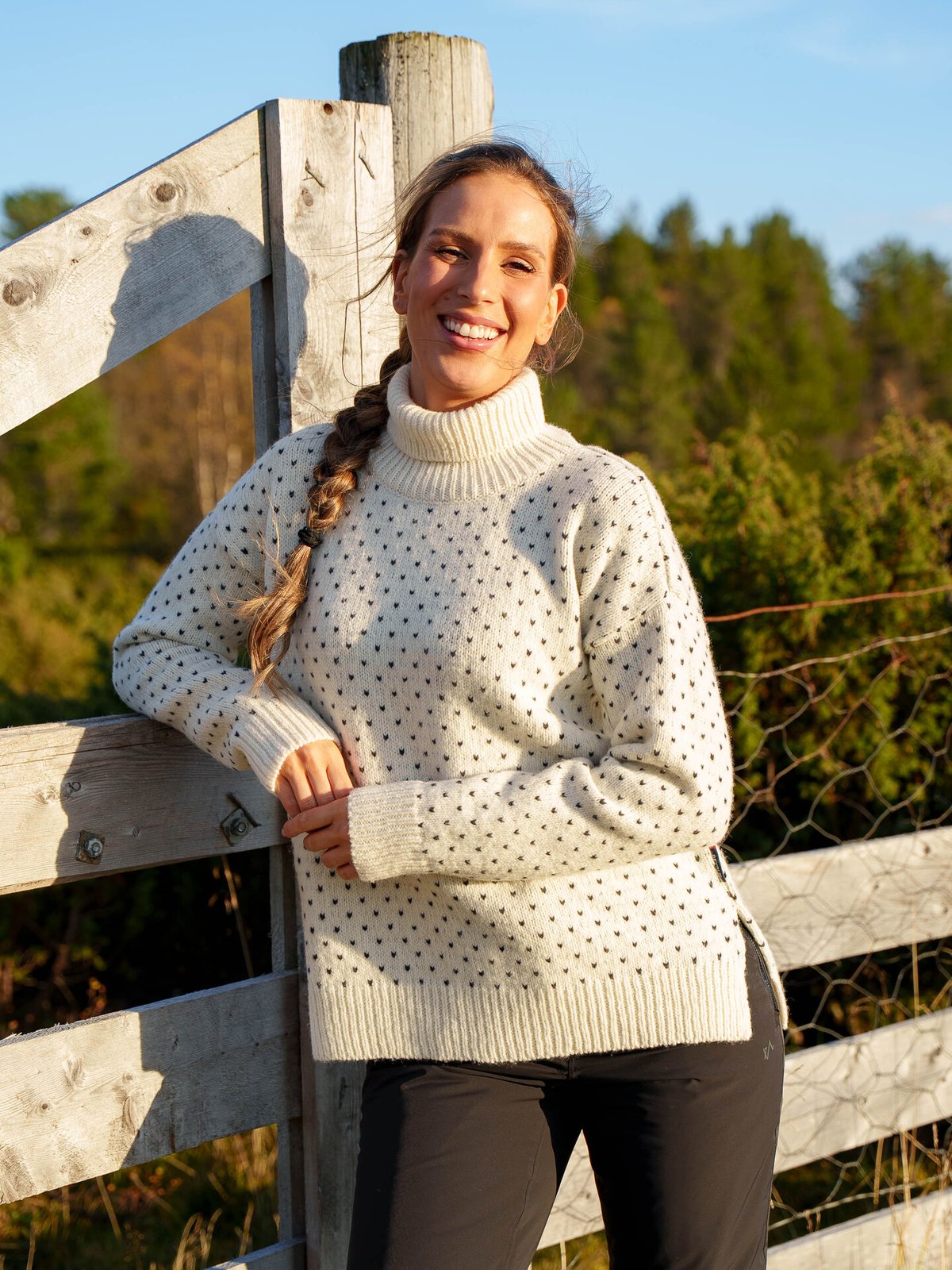 Devold Sørisen Wool High Neck Sweater Offwhite/Ink