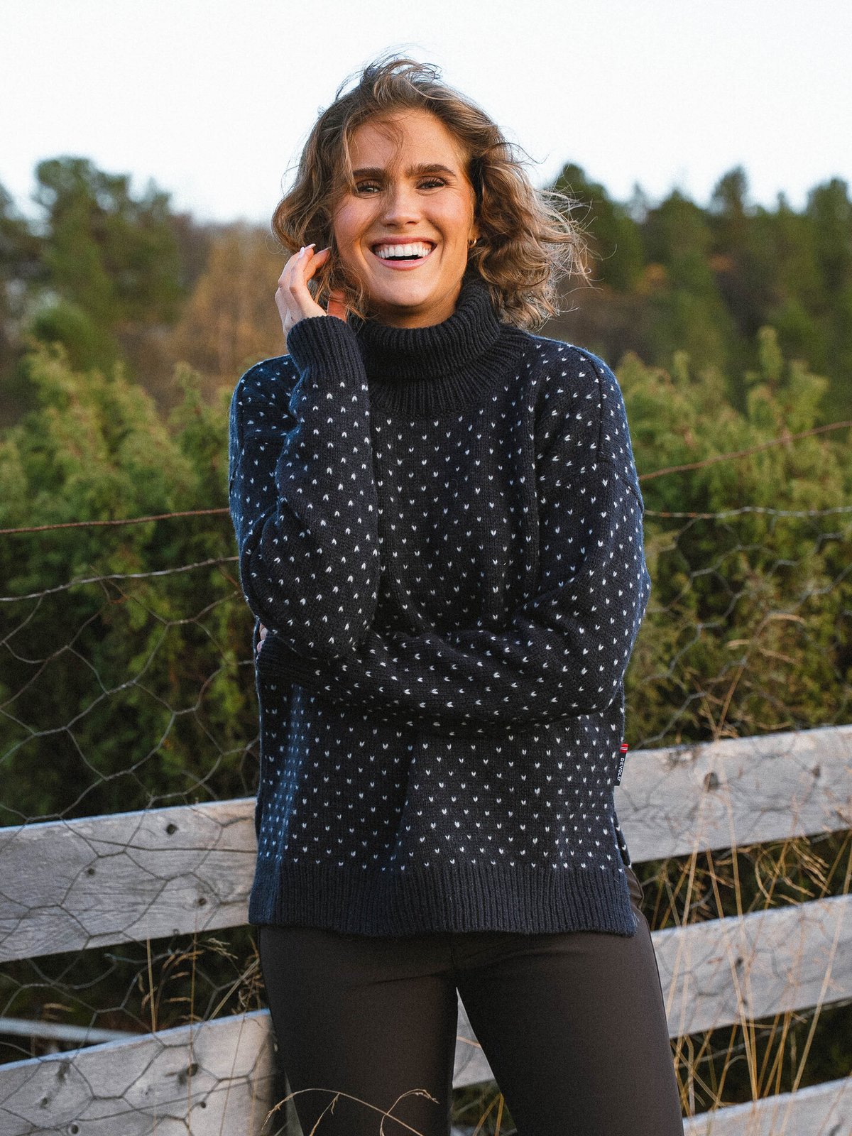 Devold Sørisen Wool High Neck Sweater Ink/Grey