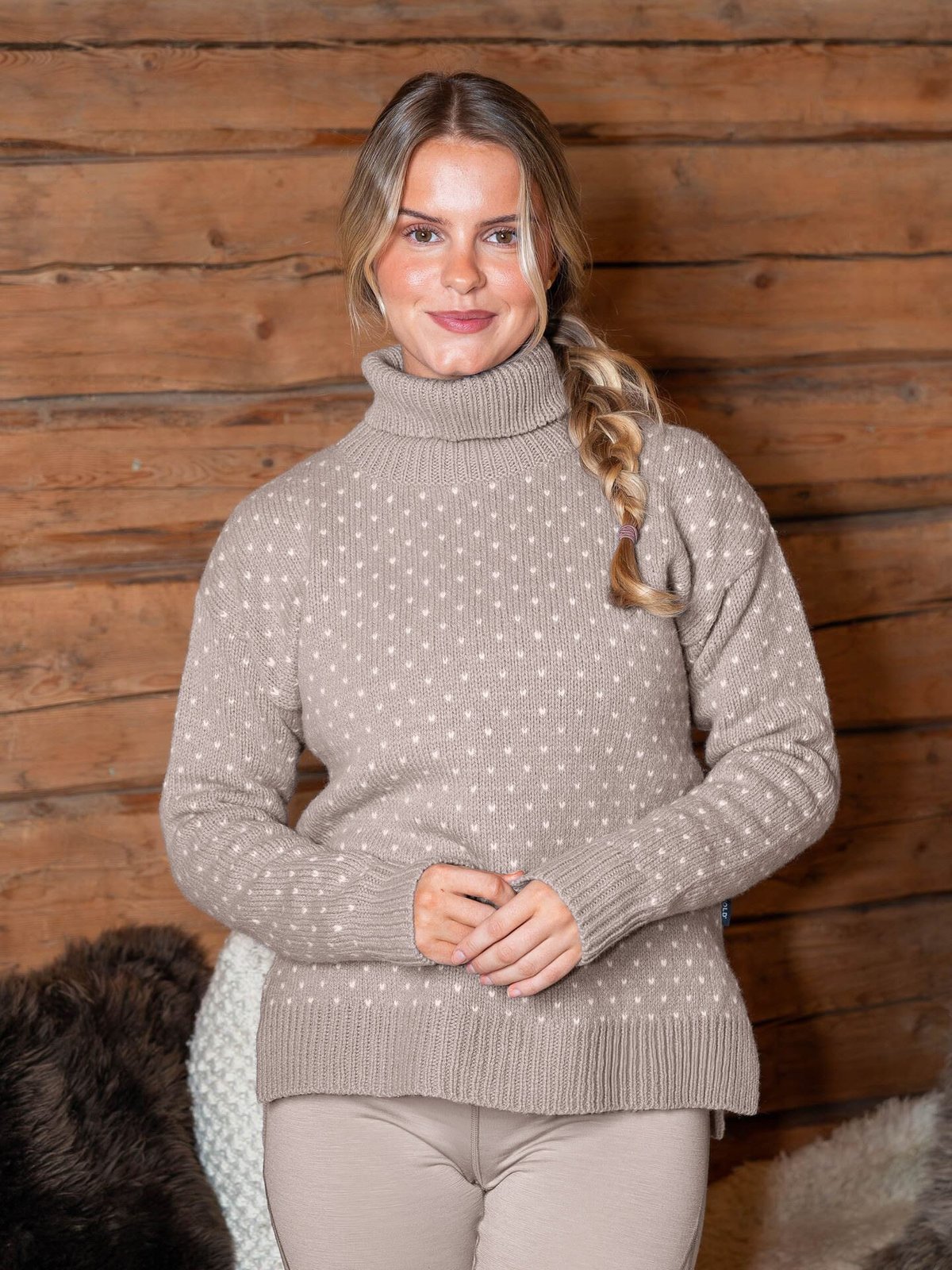 Devold Sørisen Wool Sweater Stone/Offwhite