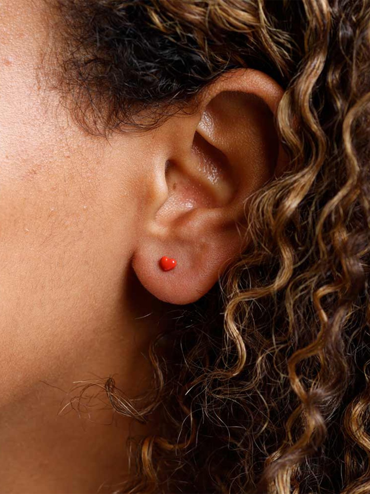 Design Letters Little Big Love Earstuds - Goldplated Coral