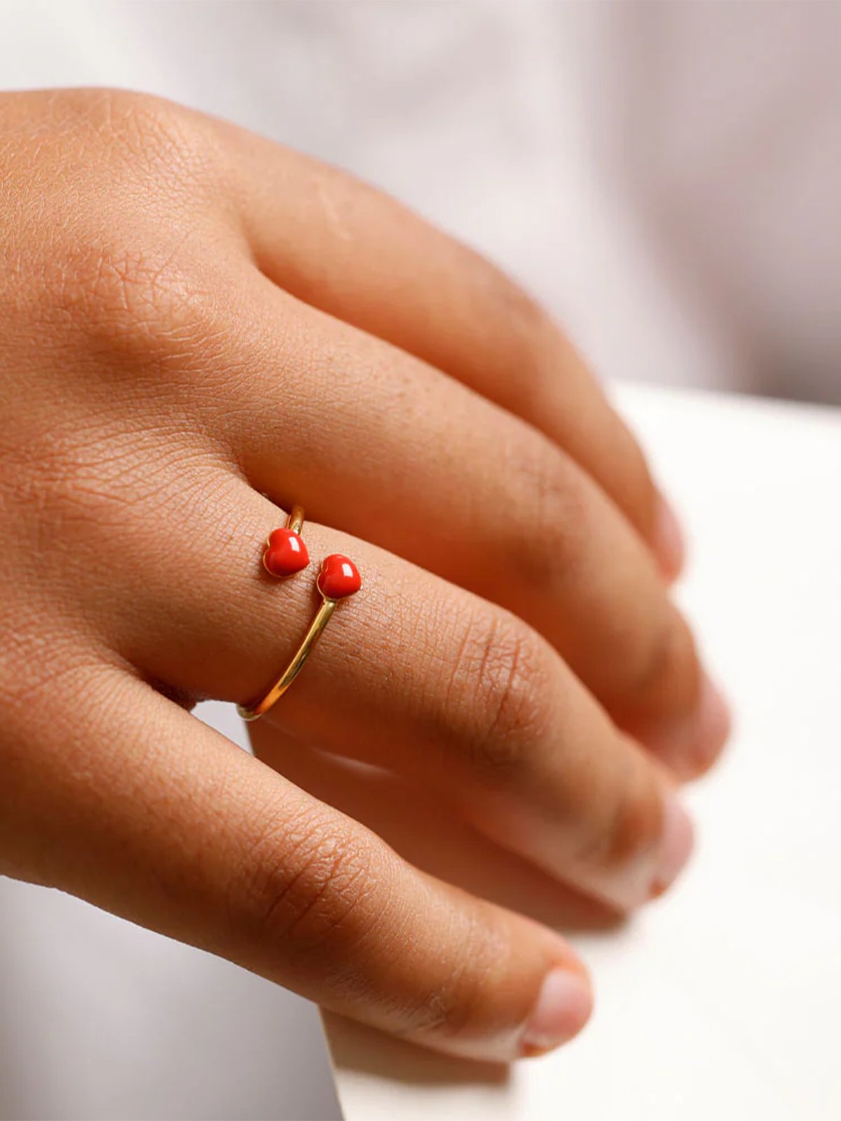 Design Letters Little Big Love Ring - Goldplated Coral