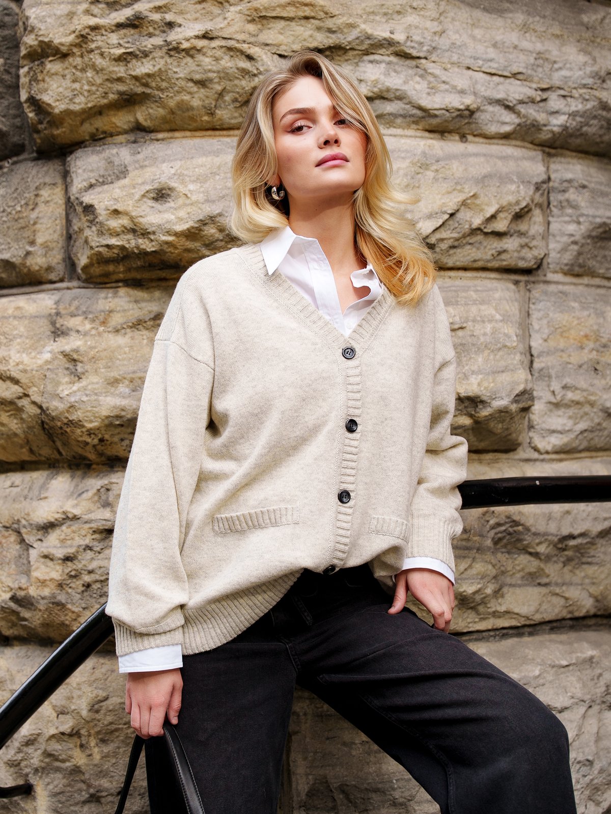 DESIGNERS REMIX Daze Giga Cardi Beige