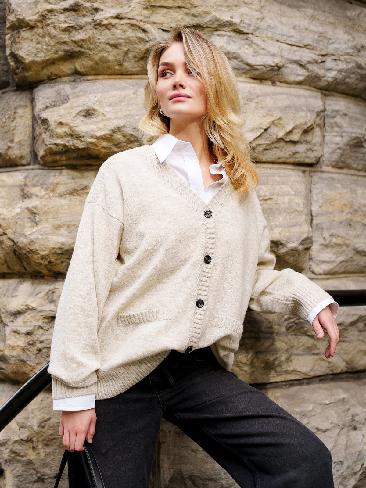 DESIGNERS REMIX Daze Giga Cardi Beige