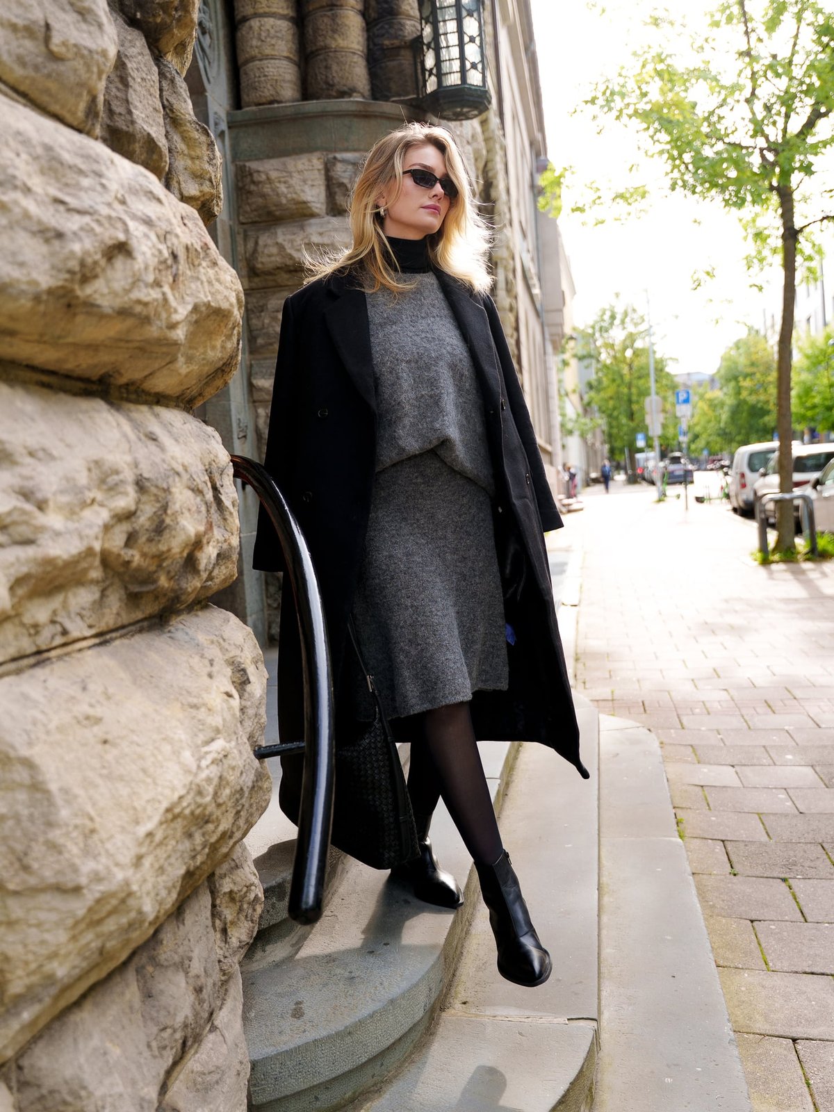 DESIGNERS REMIX Eloise Midi Skirt Grå