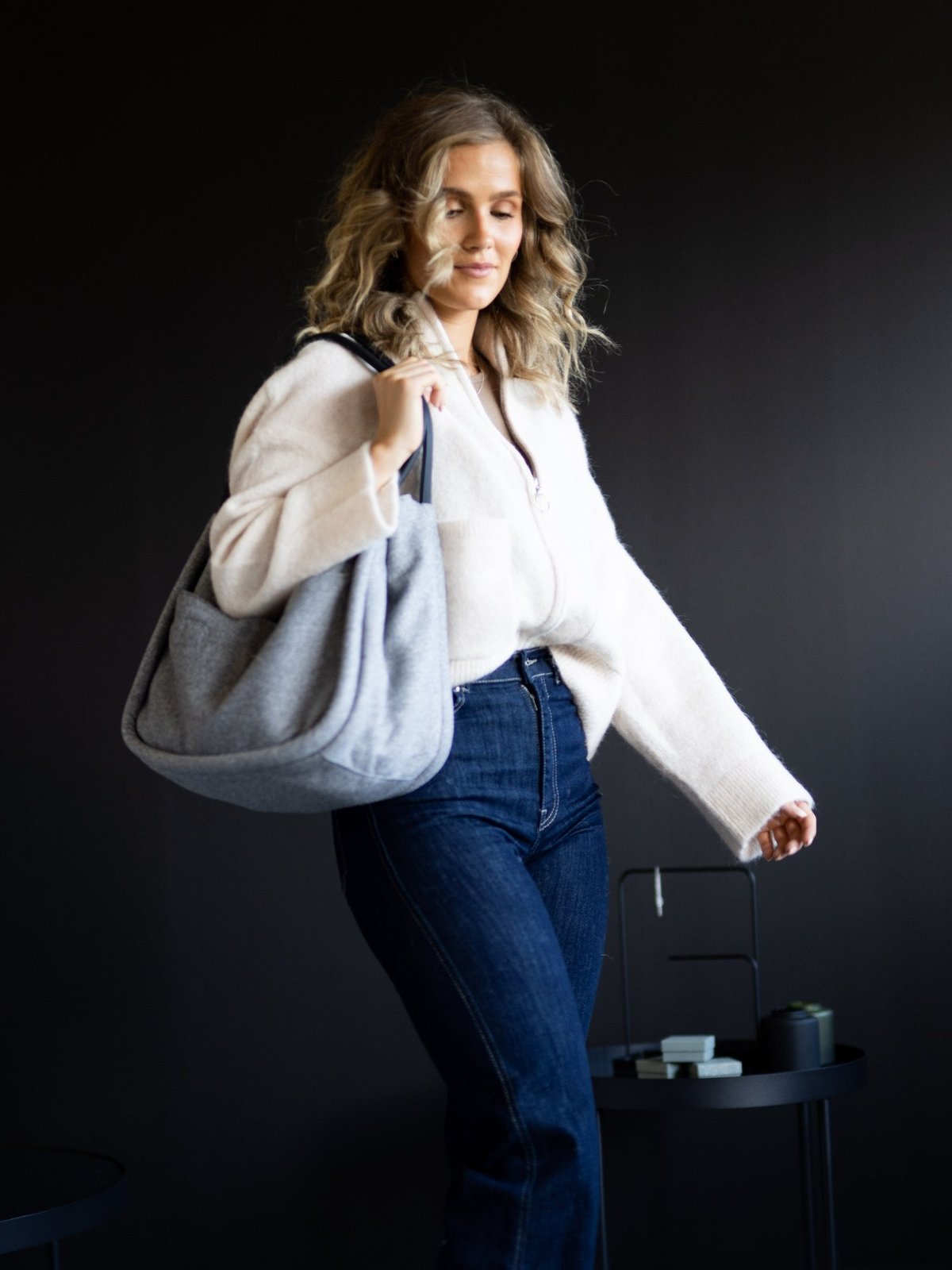 DAY ET Woolen Small Shopper Medium Grey Melange