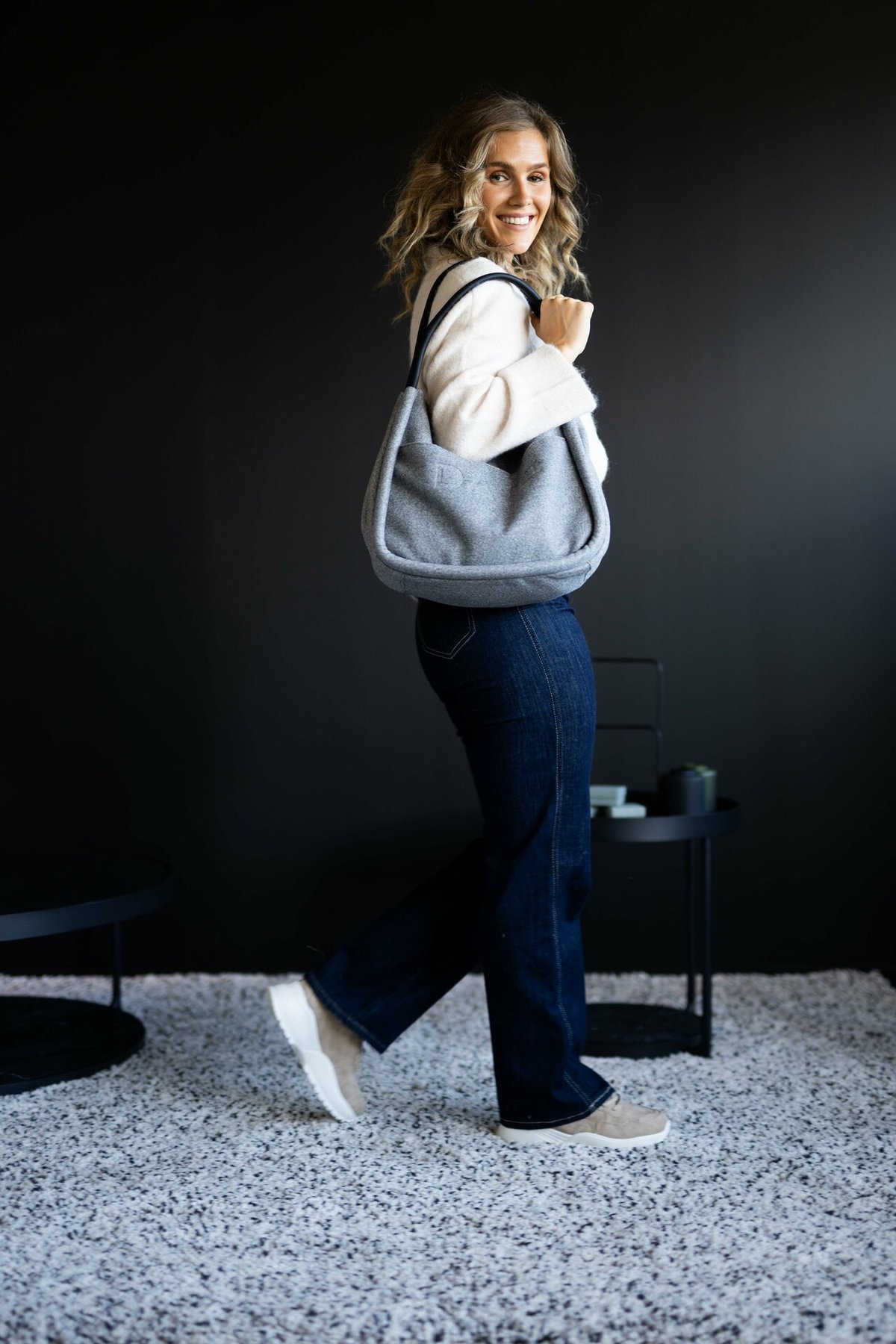 DAY ET Woolen Small Shopper Medium Grey Melange