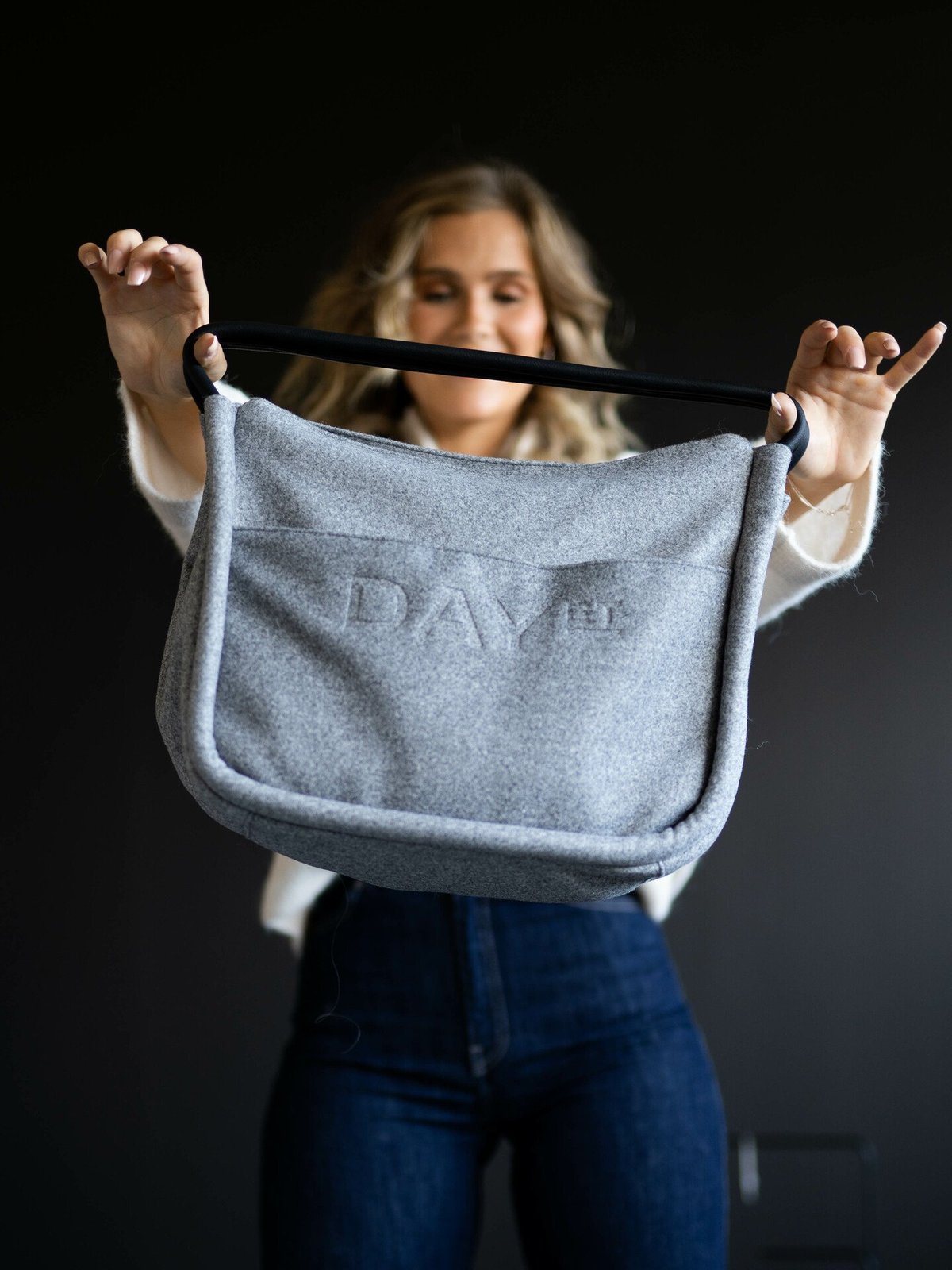 DAY ET Woolen Small Shopper Medium Grey Melange