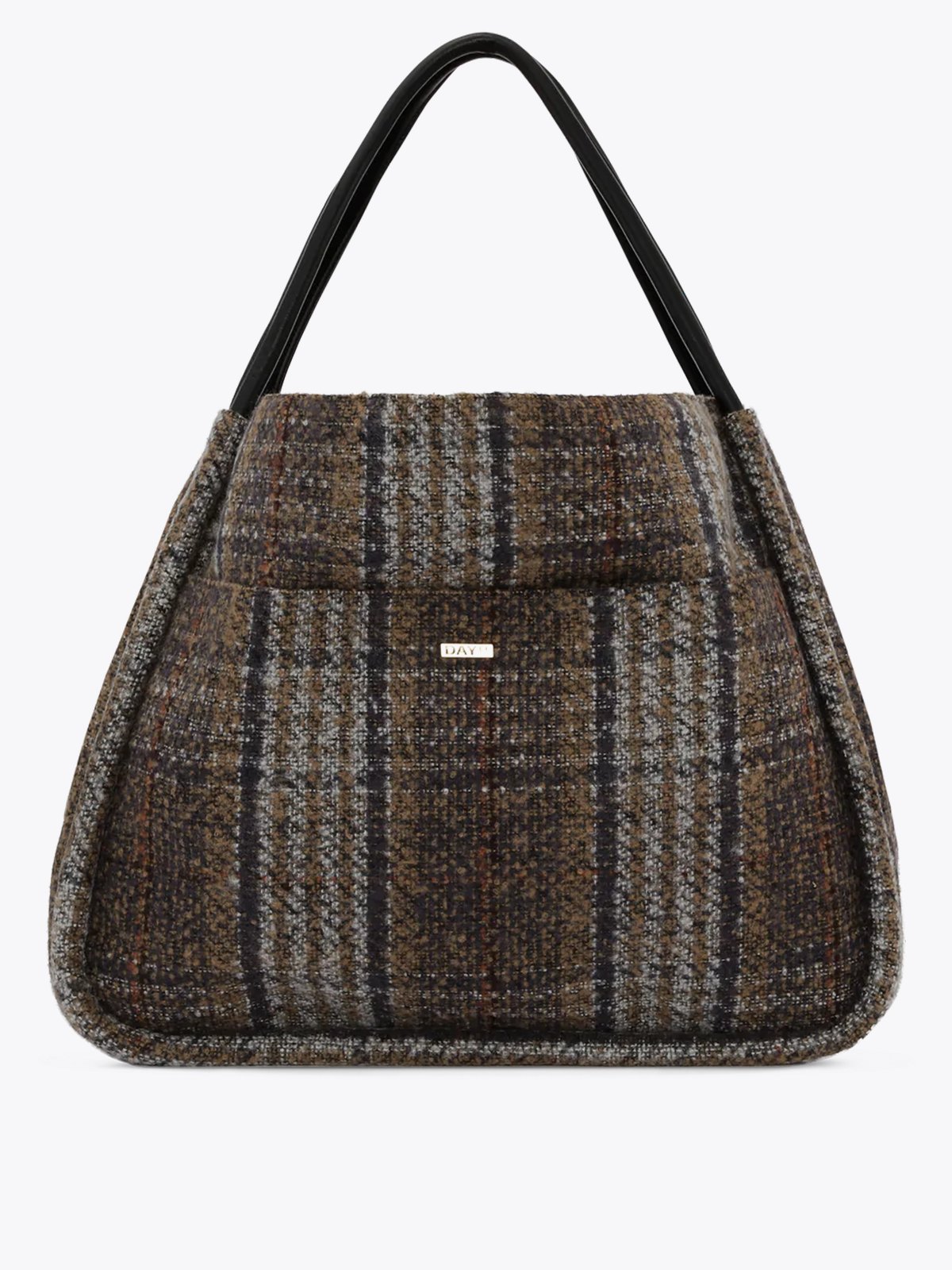 DAY ET Woolen Check Small Shopper Multi Colour