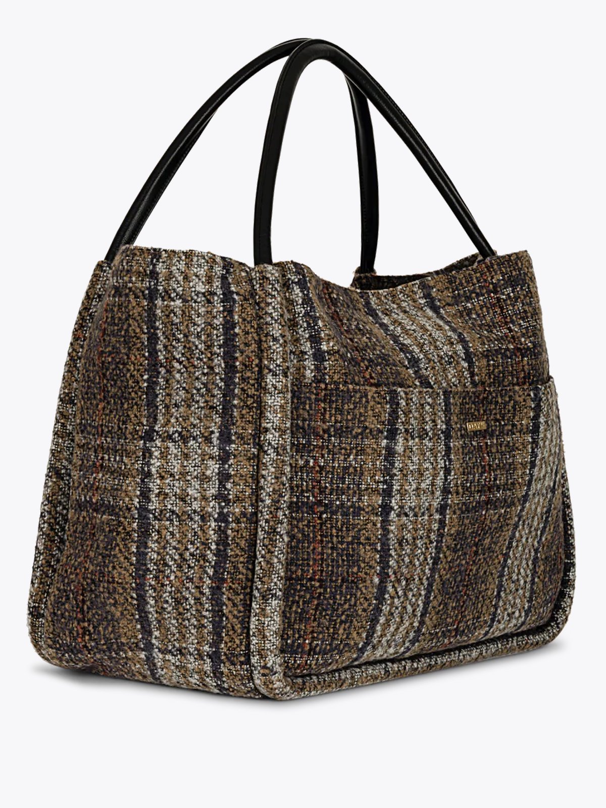 DAY ET Woolen Check Small Shopper Multi Colour