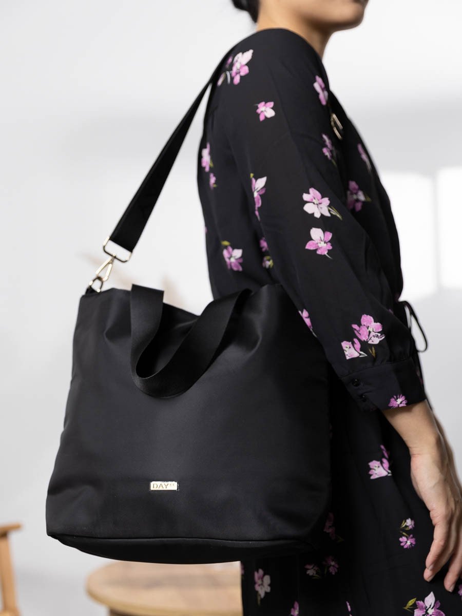 DAY ET RE-Logo Band Open Tote Black