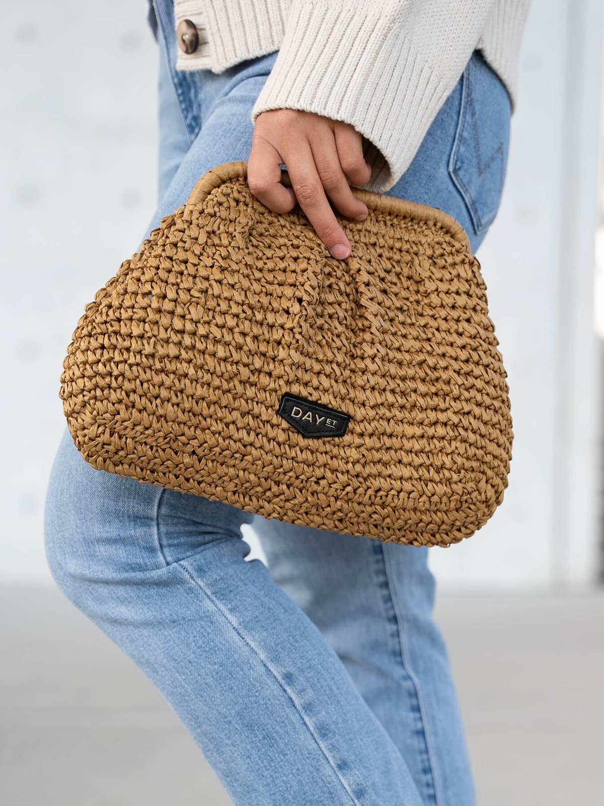 DAY ET Day City Straw Clutch Amber