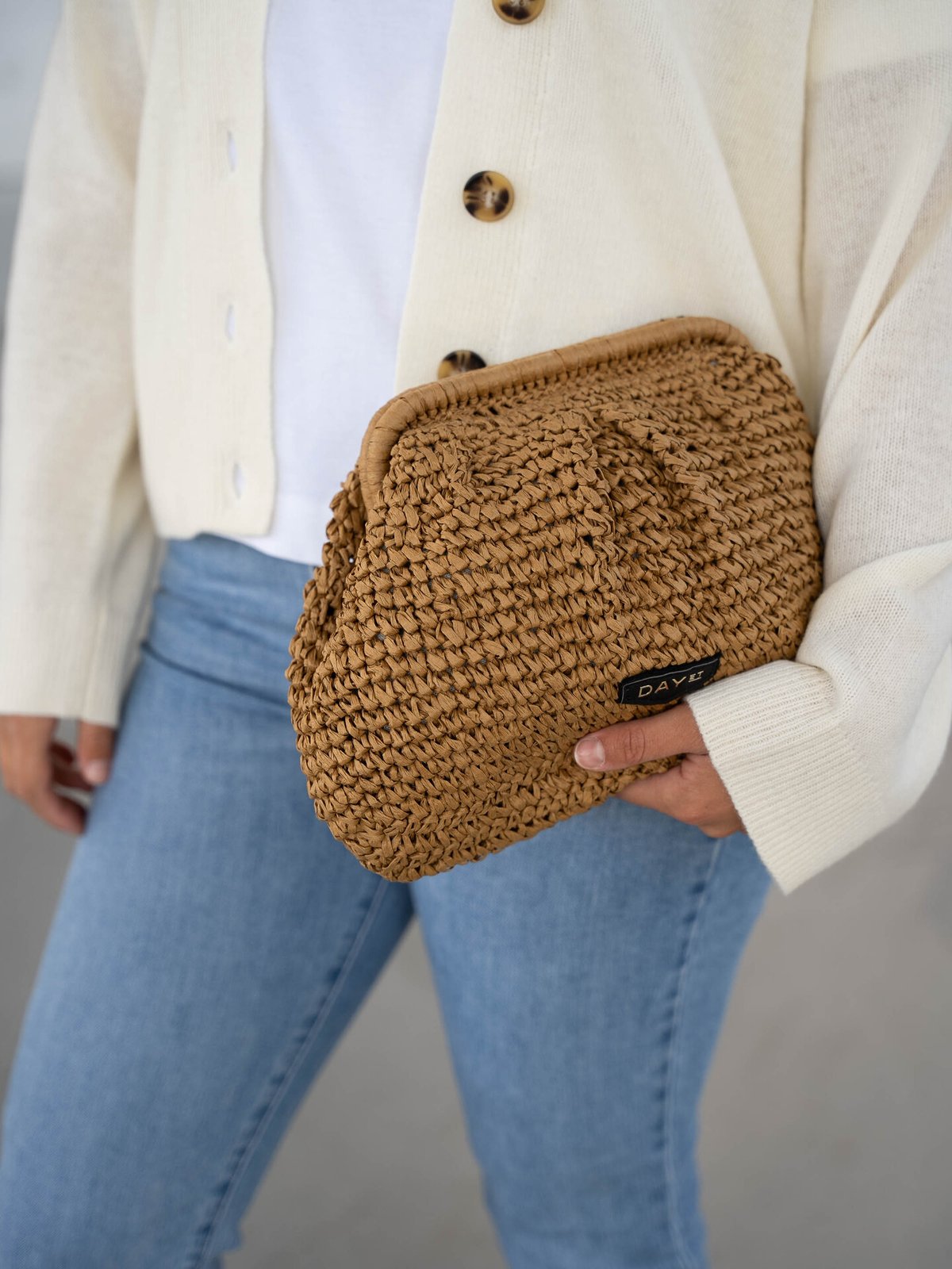 DAY ET Day City Straw Clutch Amber