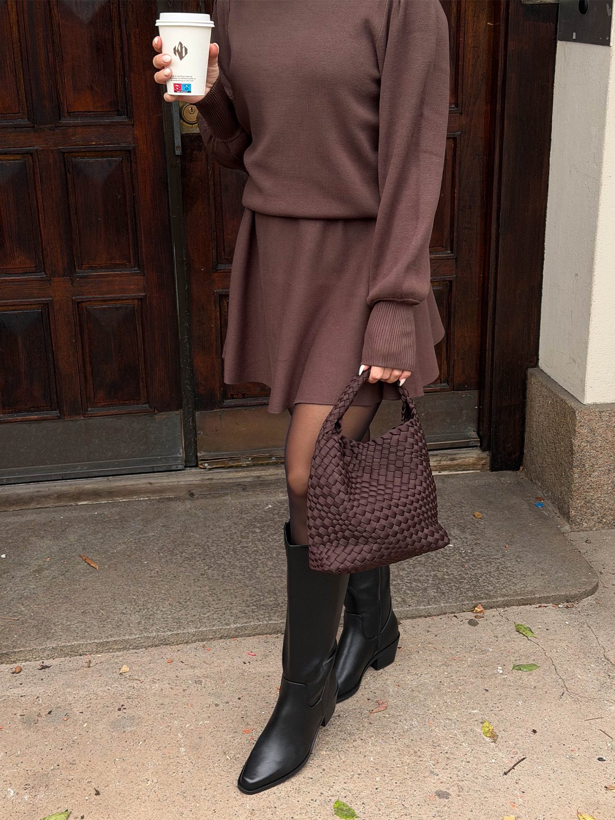 DAY ET Day Braiding Handbag Chocolate Plum / Red