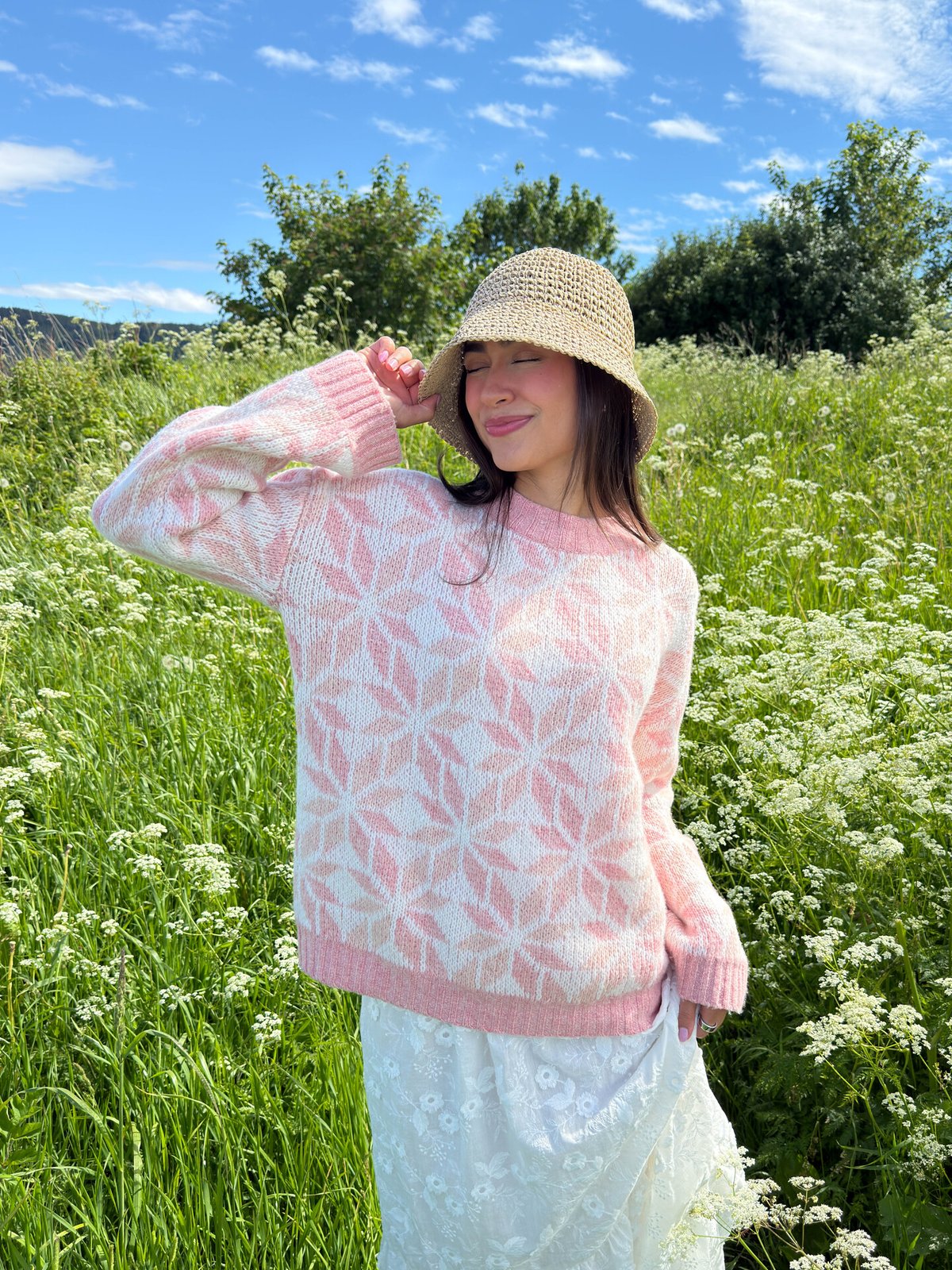 DAY ET Raffia Crochet Bucket Hat Starfish Beige