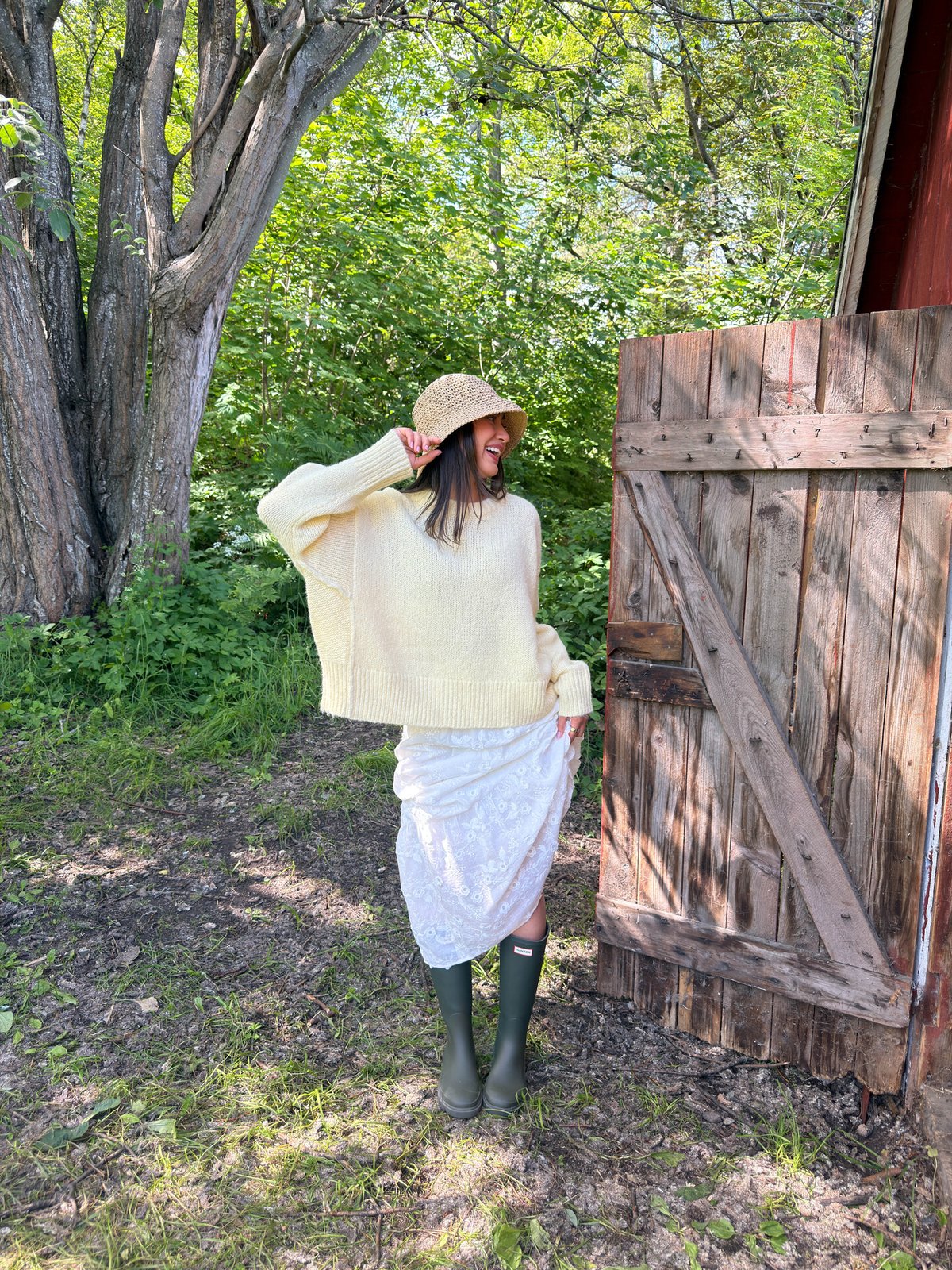 DAY ET Raffia Crochet Bucket Hat Starfish Beige