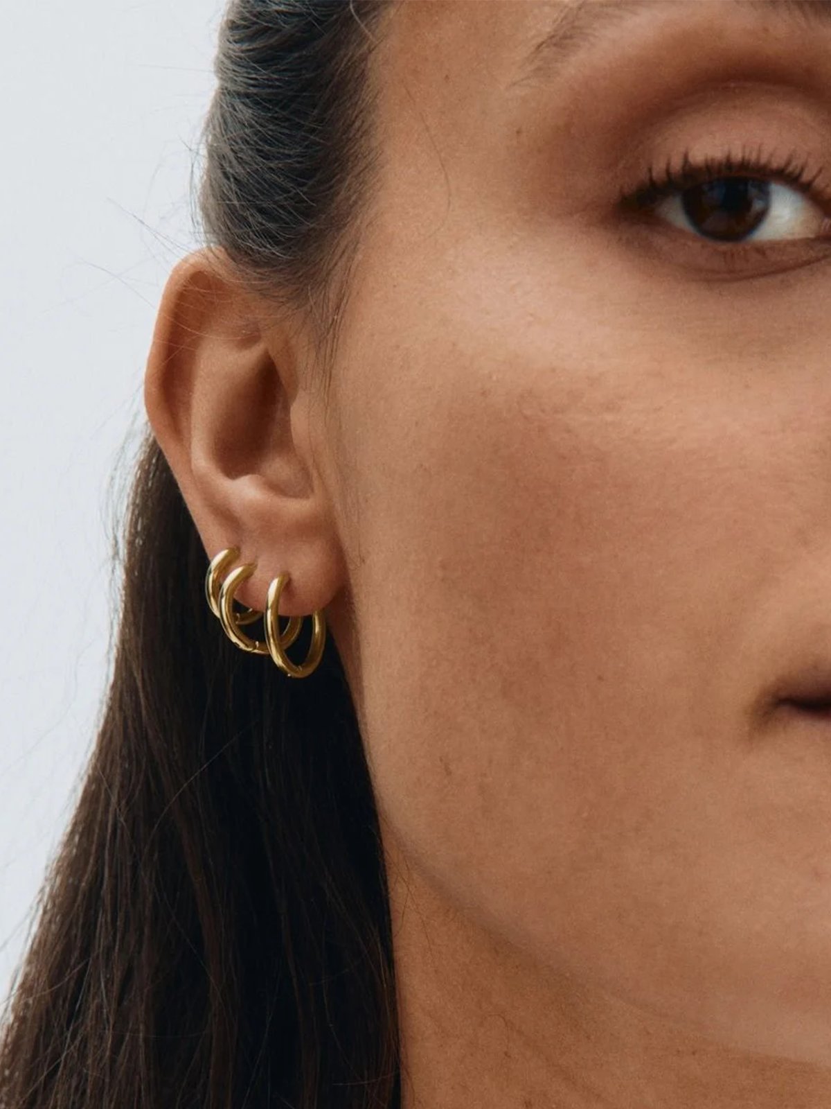 Edblad Triple Pair Hoops Gold Gullbelagt