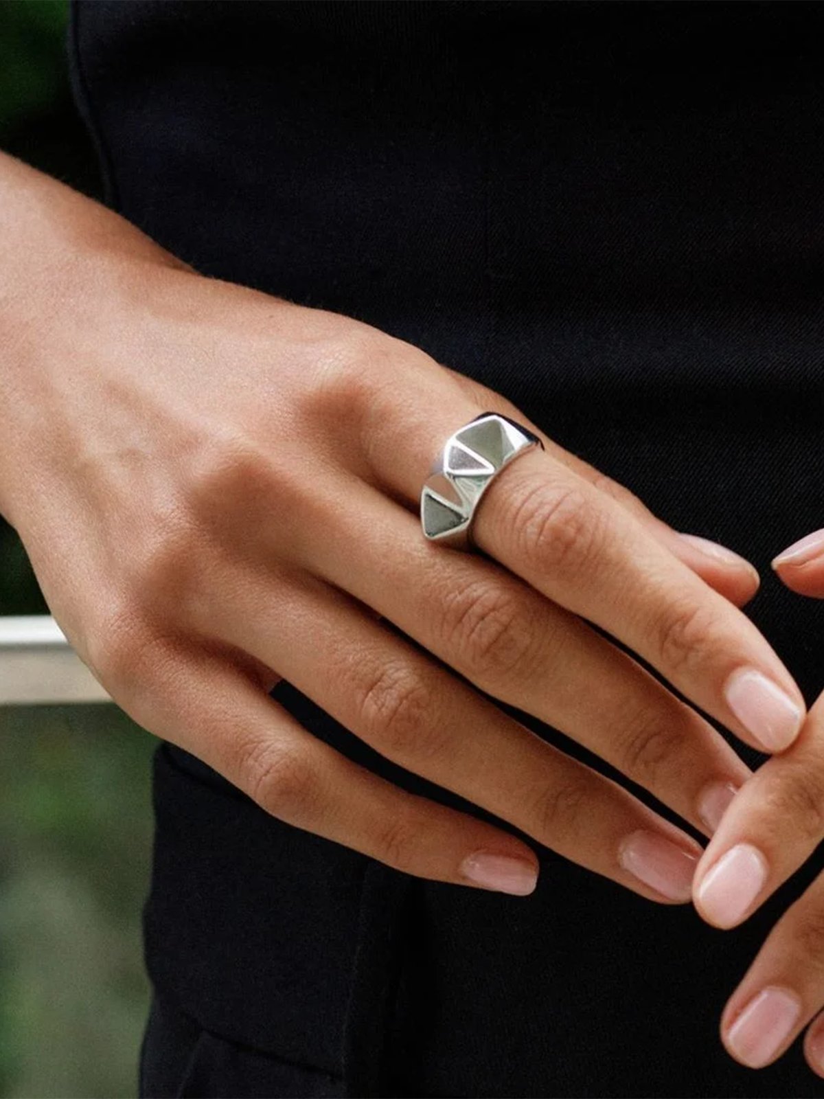 Edblad Peak Rivet Ring Steel Sølv