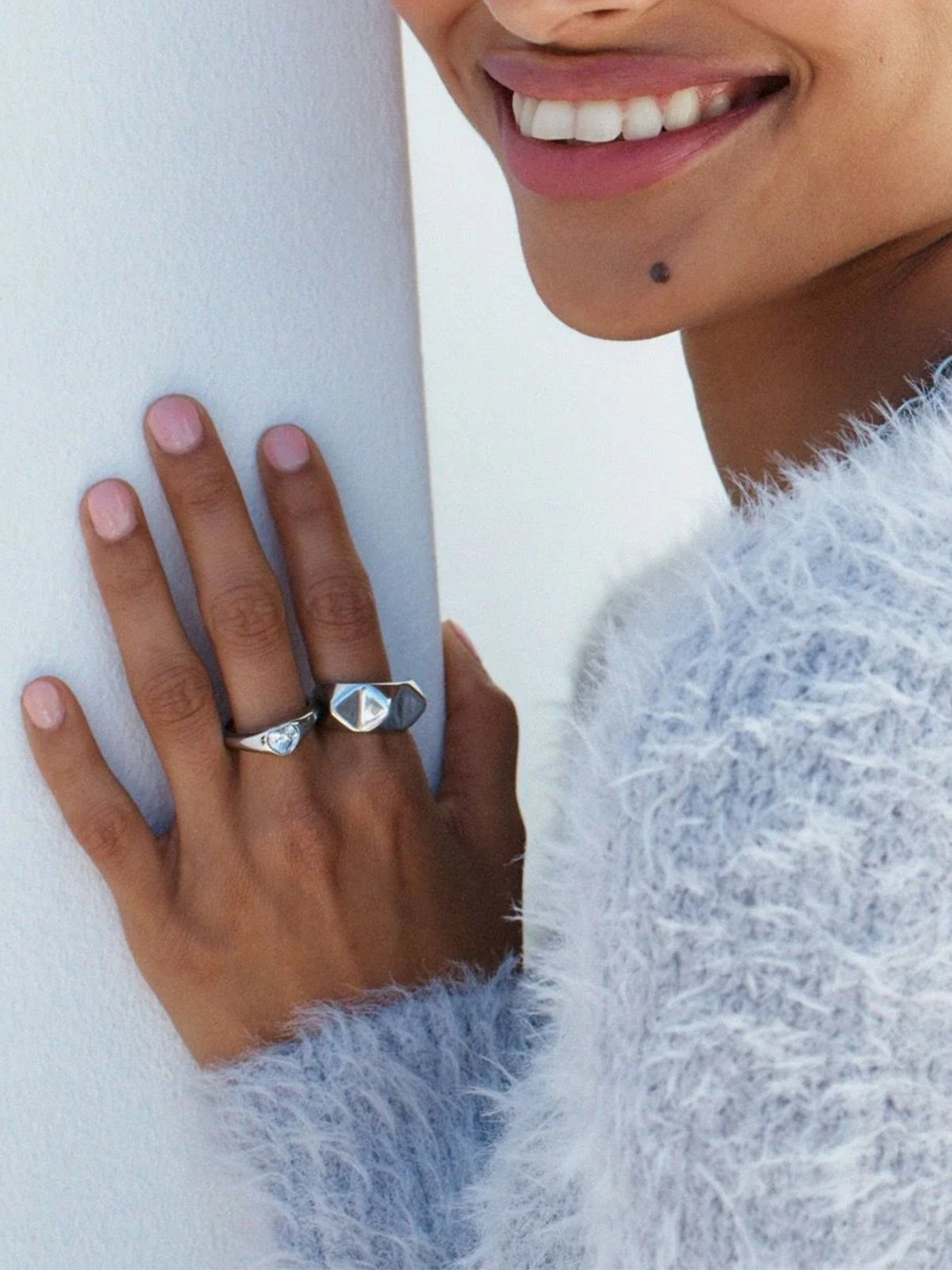 Edblad Peak Rivet Ring Steel Sølv