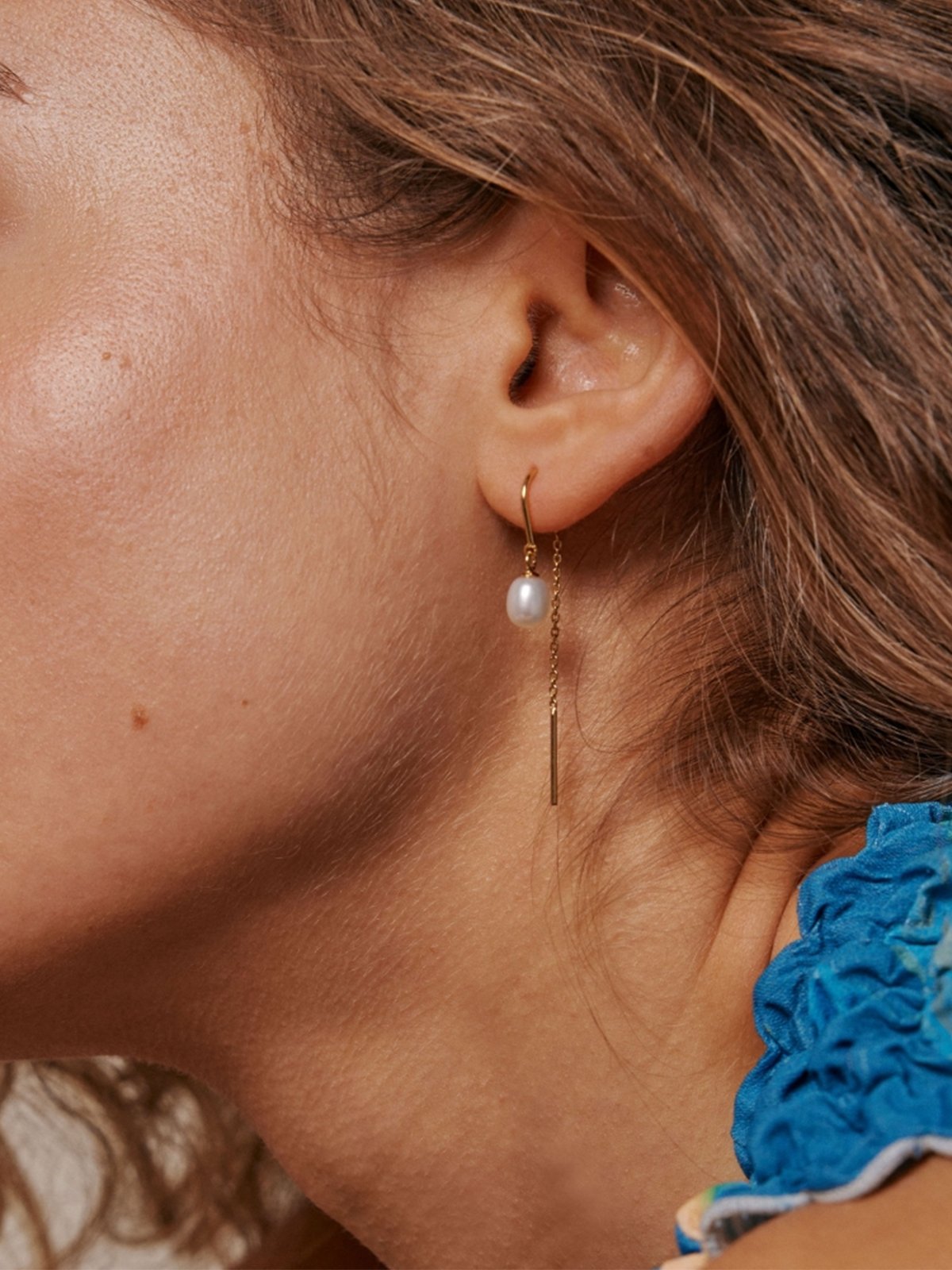 ENAMEL Copenhagen Eleanor Pearl Earring Hvit