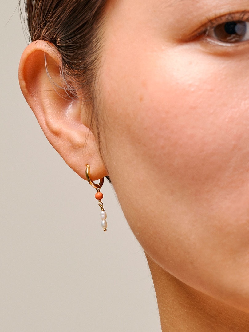 ENAMEL Copenhagen Liva Hoops Light Coral