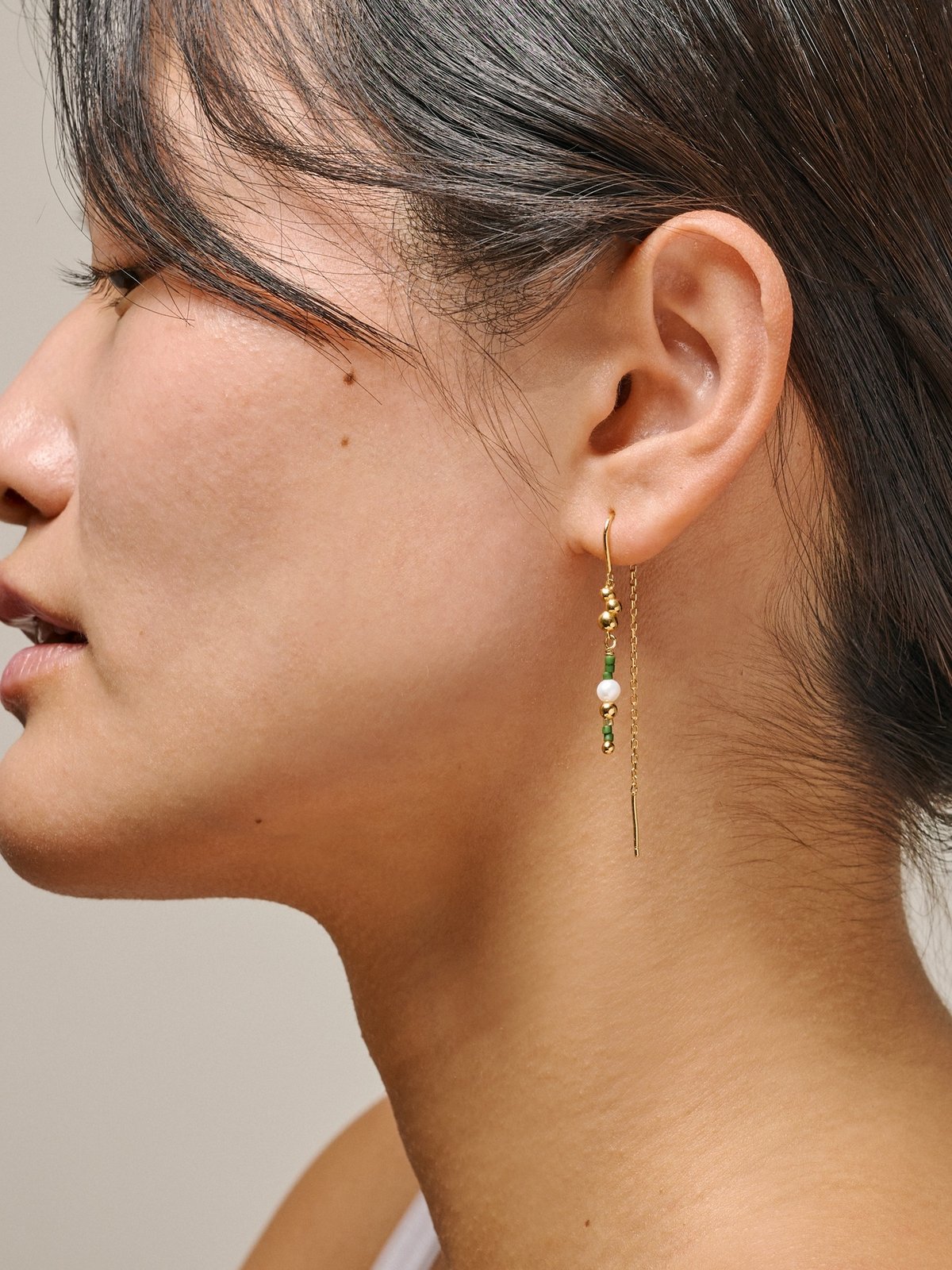 ENAMEL Copenhagen Nara Miyuki Earrings Khaki