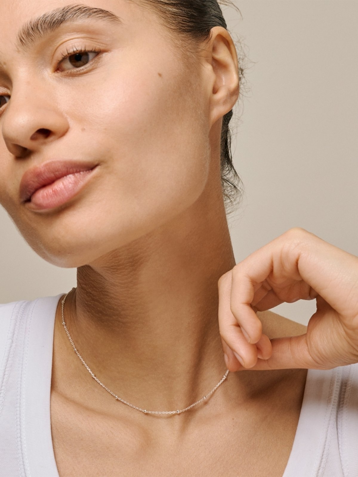 ENAMEL Copenhagen Beaded Chain Necklace Sølv