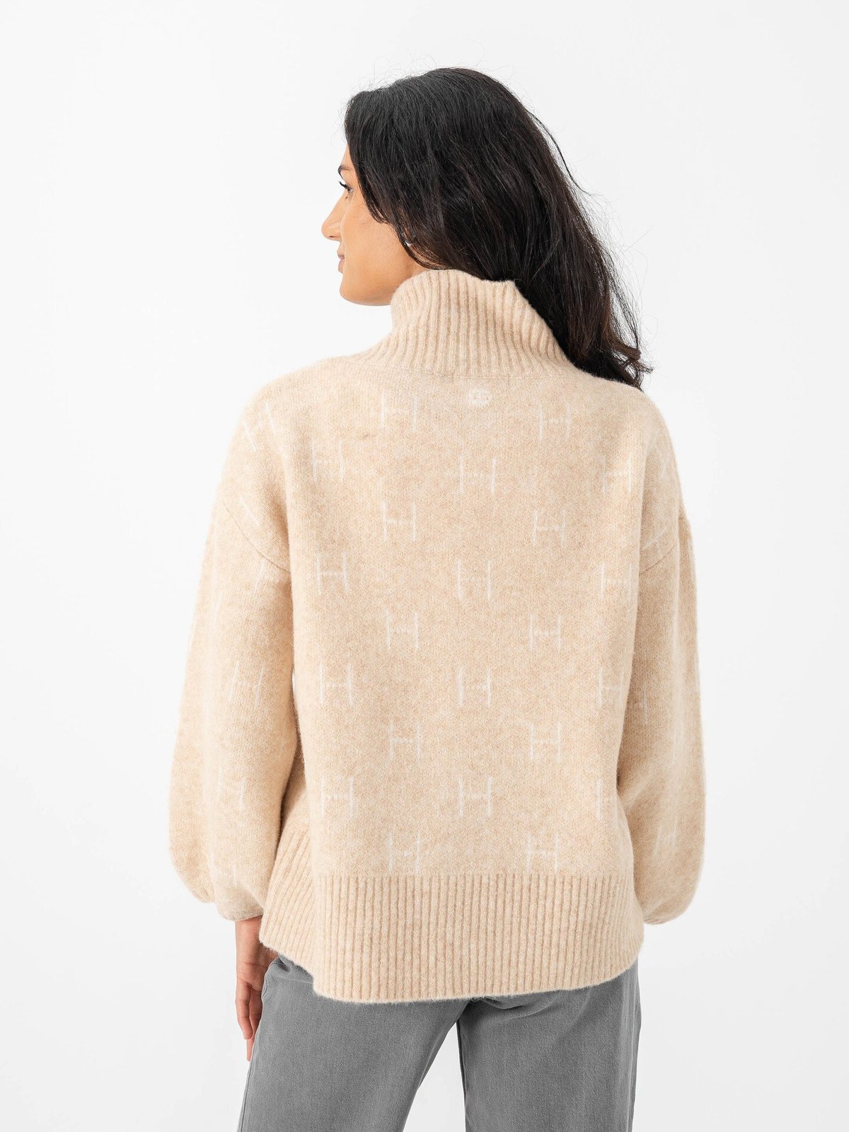 Hést FAM Short Sweater Light beige melange