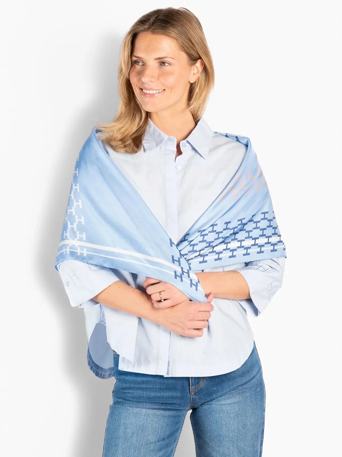 Hést Isadora Silk Scarf Large Skyway