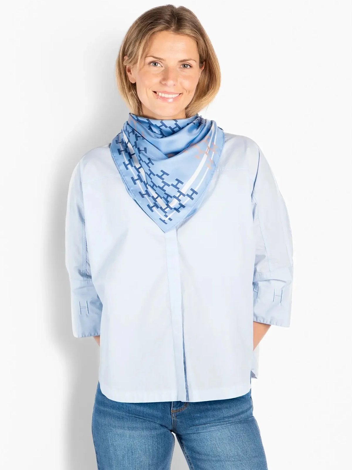 Hést Isadora Silk Scarf Large Skyway