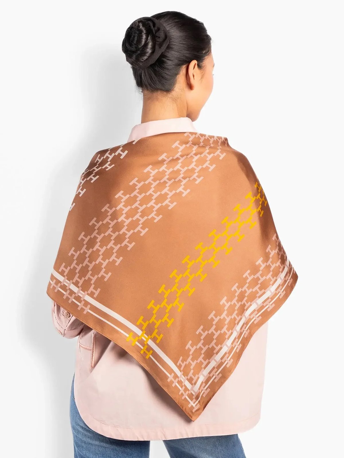 Hést Isadora Silk Scarf Large Mocha Mousse