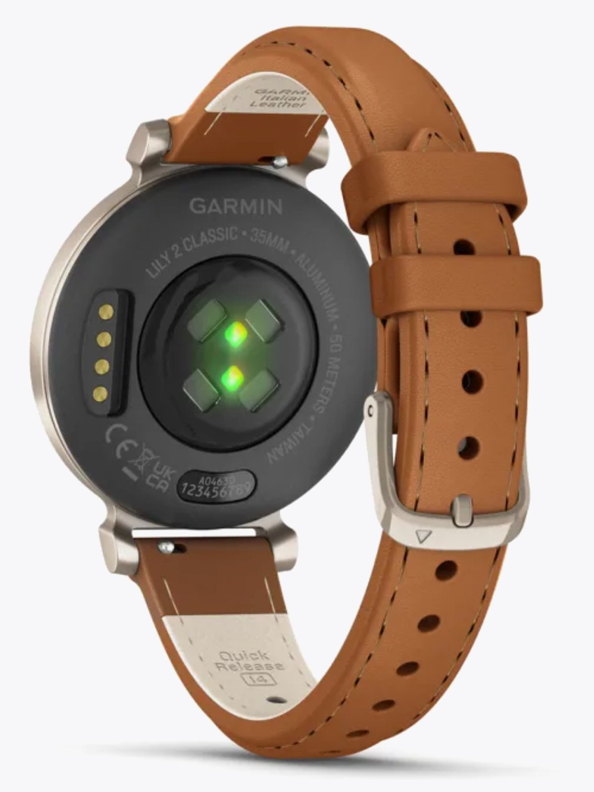 Garmin Lily 2 Classic Tan / Cream Gold med gulbrun skinnrem
