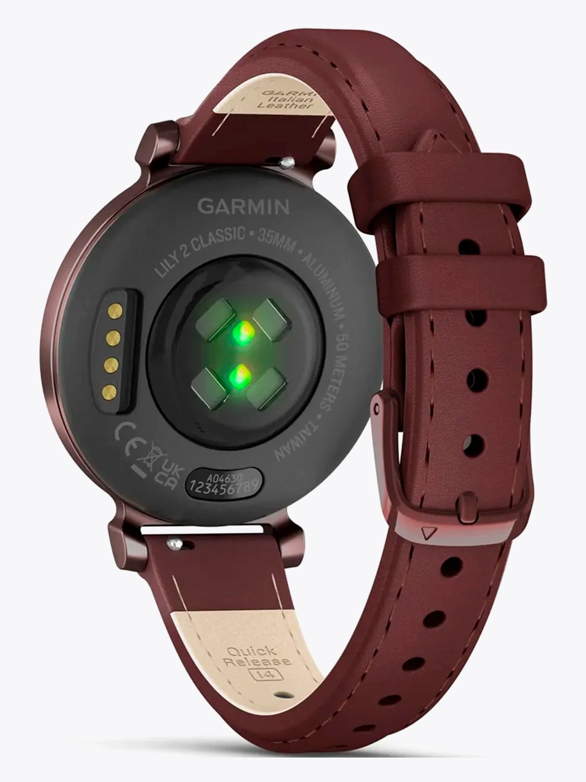 Garmin Lily 2 Classic Mørk bronse med morbærfarget skinnrem
