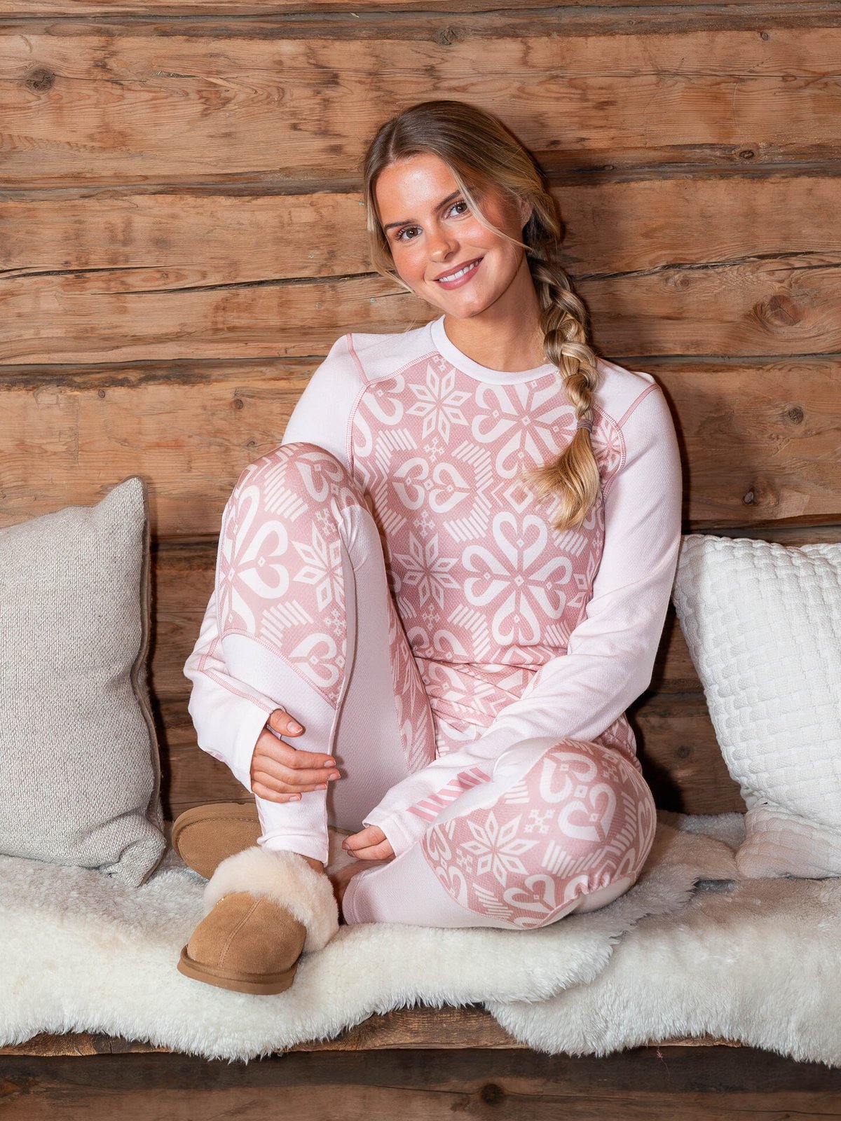 Helly Hansen Lifa Merino Midweight Graphic Pant Pink Tint