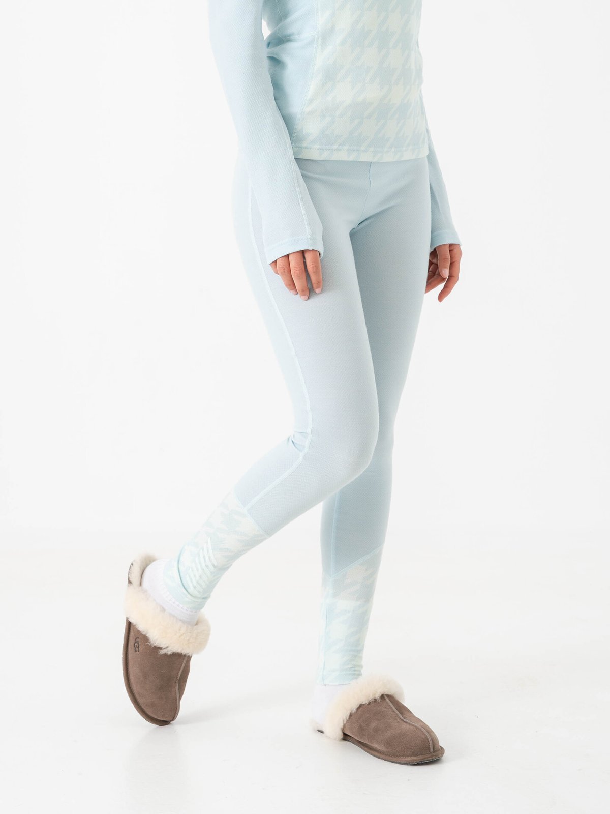 Helly Hansen Lifa Merino Midweight Graphic Pant Barely Blue Houndstooth