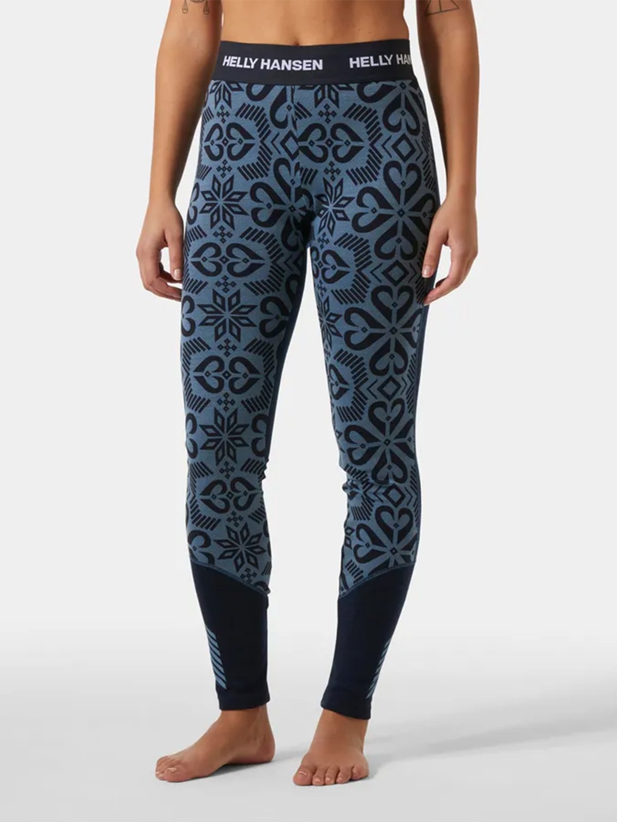 Helly Hansen Lifa Merino Midweight Graphic Pant Navy Nordic Rose AOP