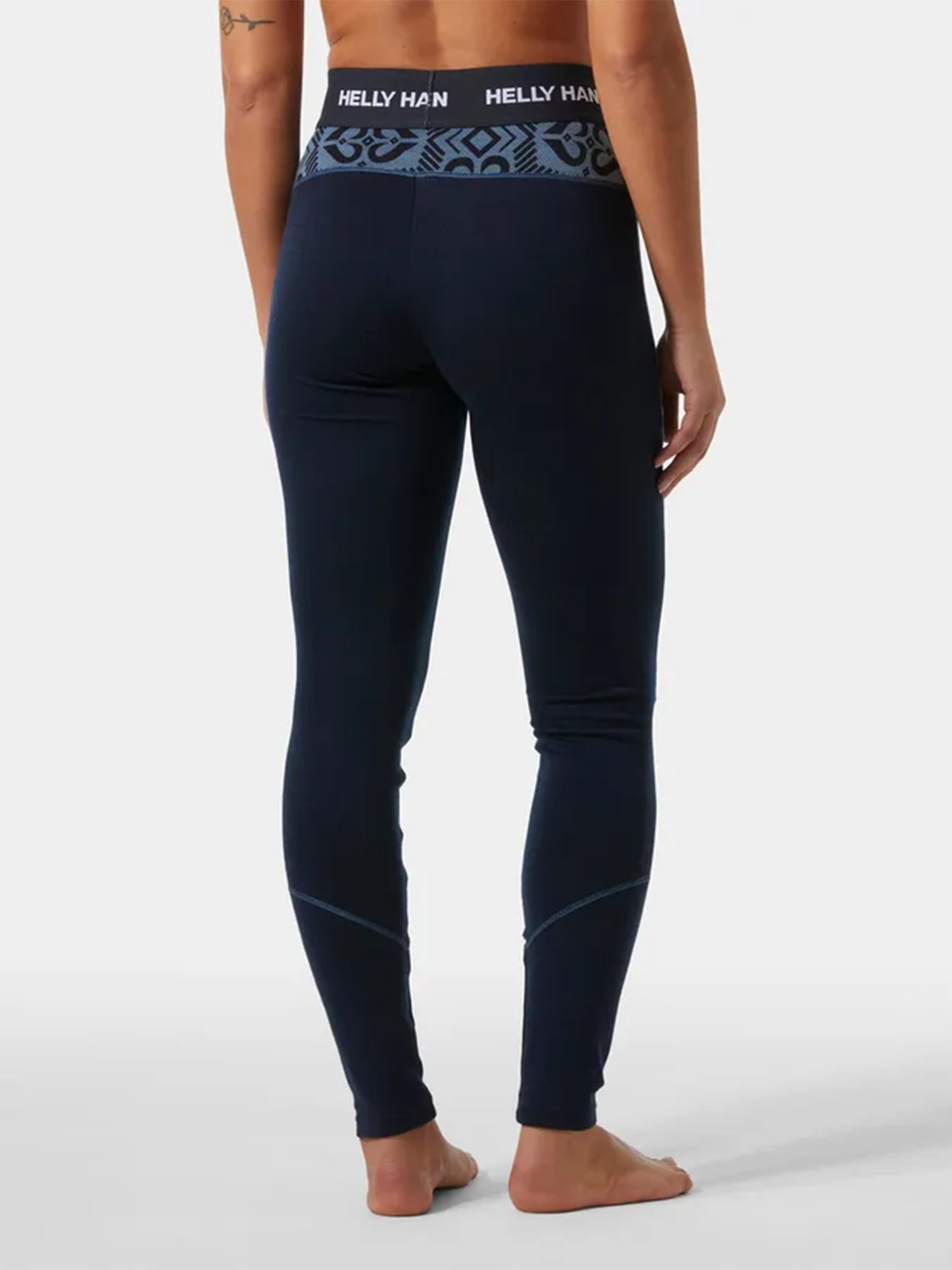 Helly Hansen Lifa Merino Midweight Graphic Pant Navy Nordic Rose AOP