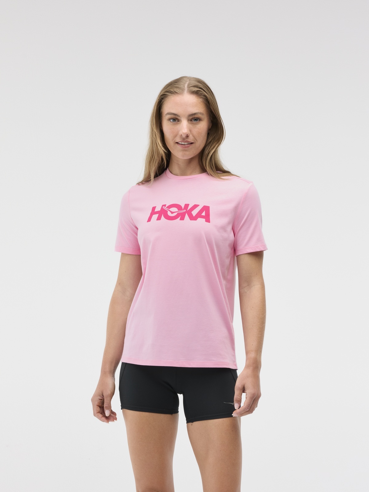 Hoka Core Logo CTN Short Sleeve Tee Rosa