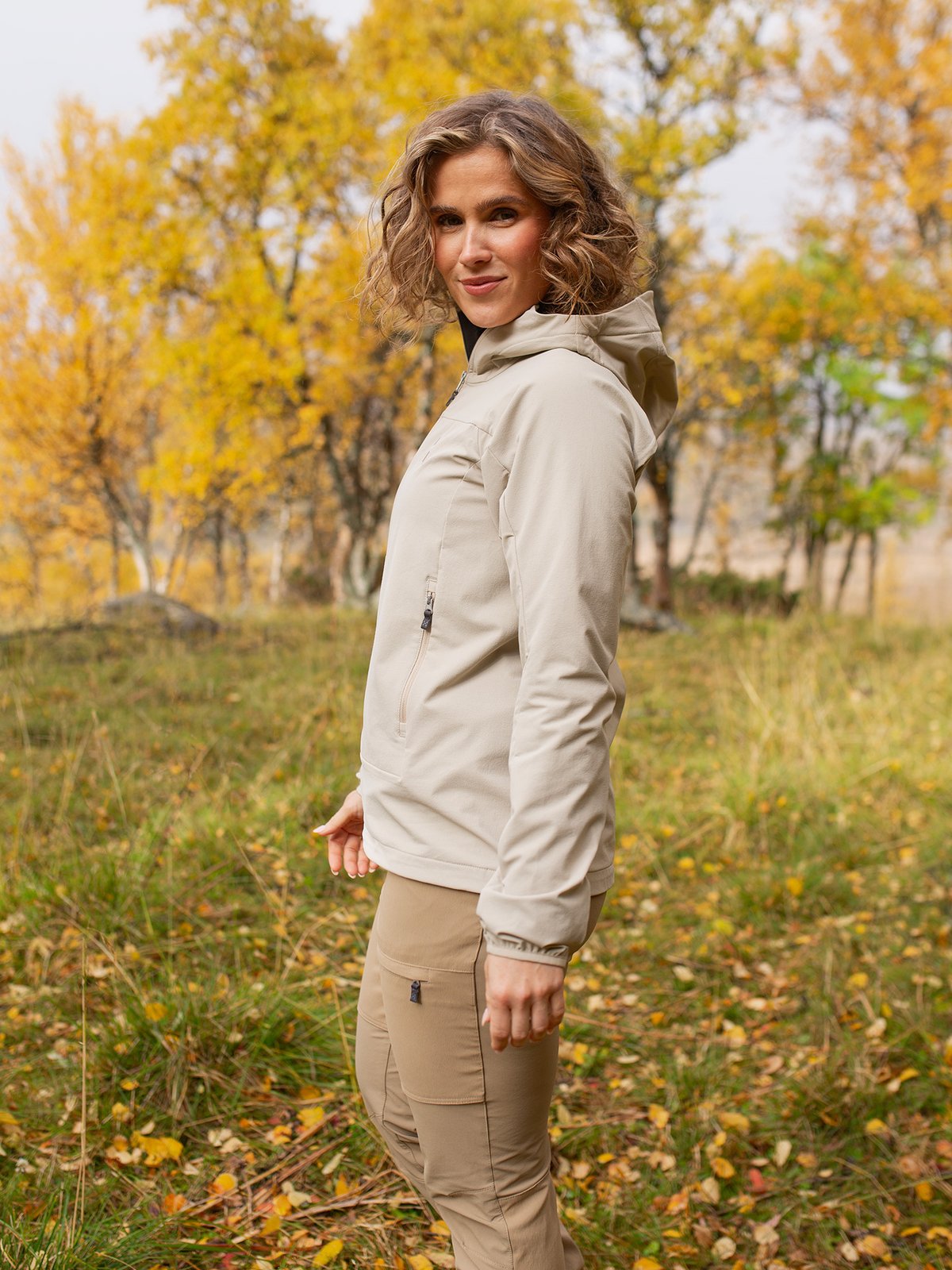 Haglöfs Rosson Softshell Hood Women Chalk Beige