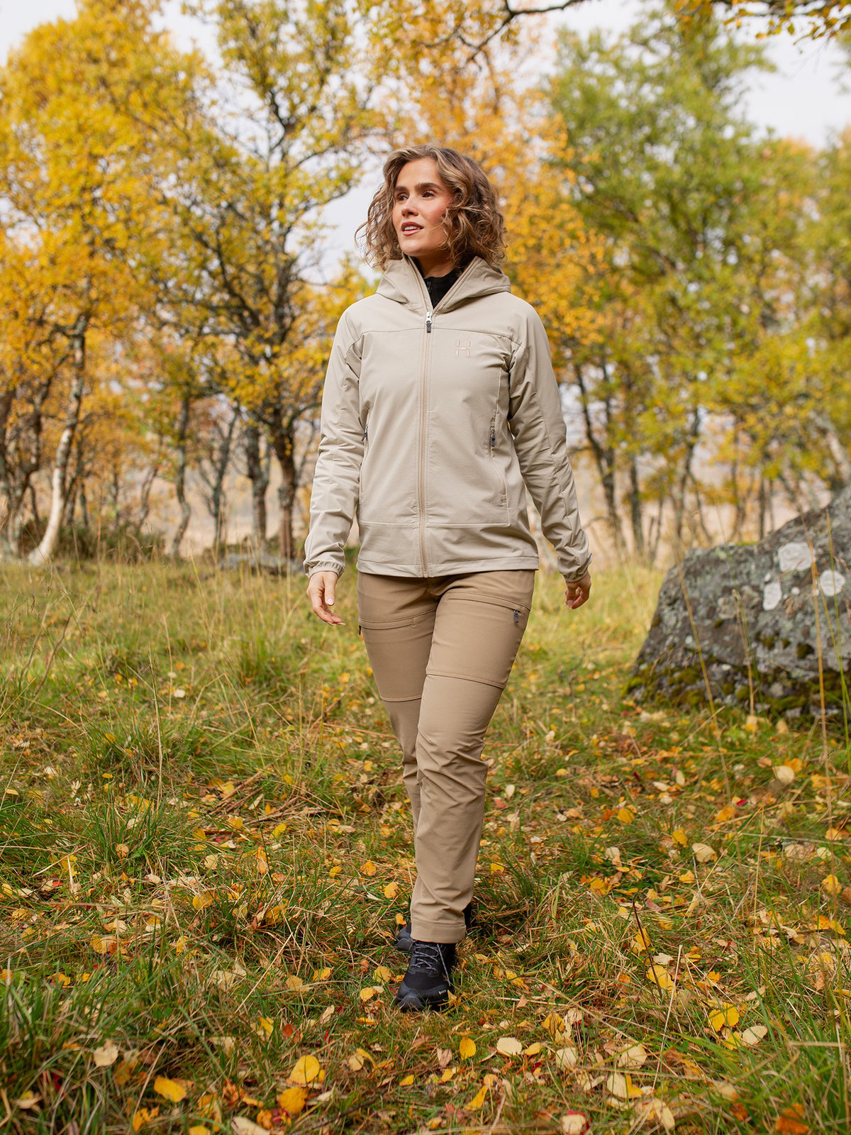 Haglöfs Rosson Softshell Hood Women Chalk Beige
