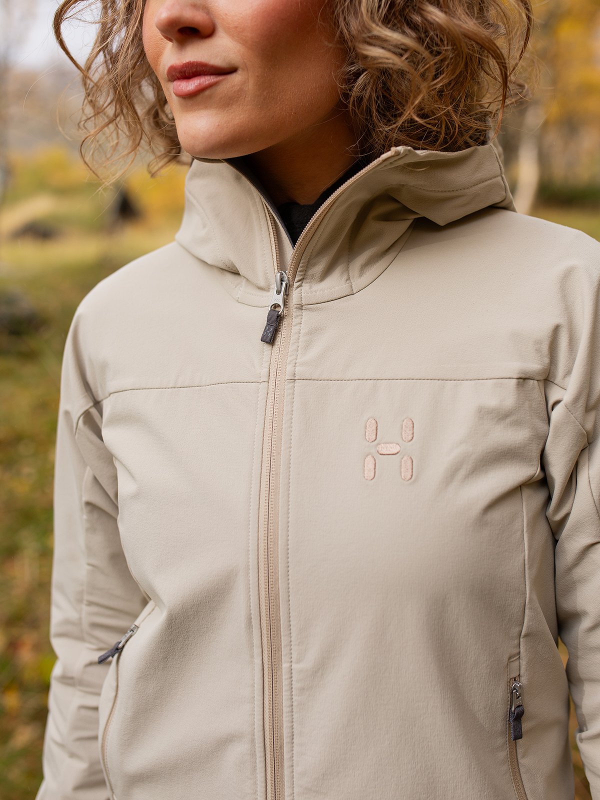 Haglöfs Rosson Softshell Hood Women Chalk Beige