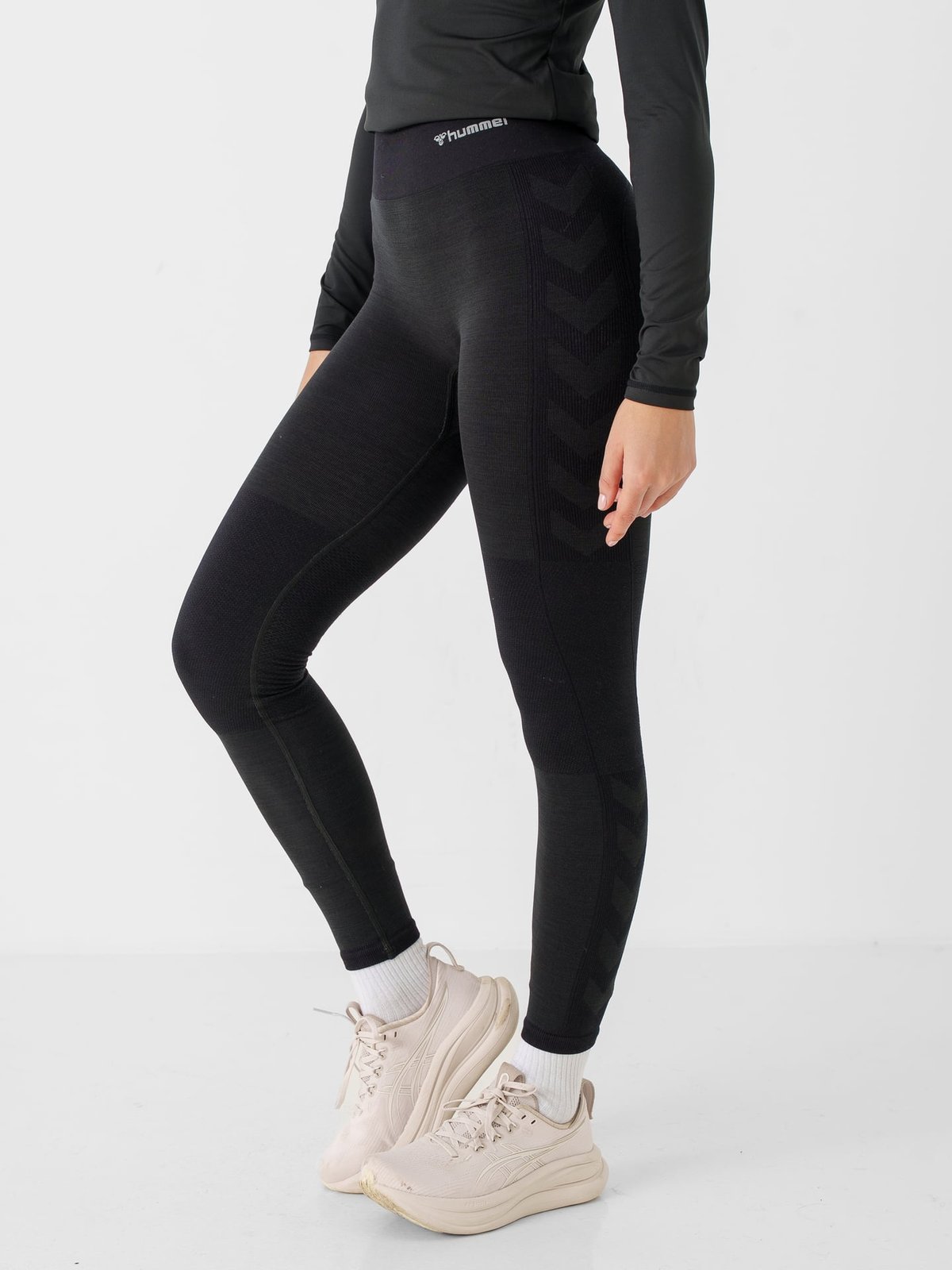 Hummel Clea Seamless Mid Waist Tights Black Melange