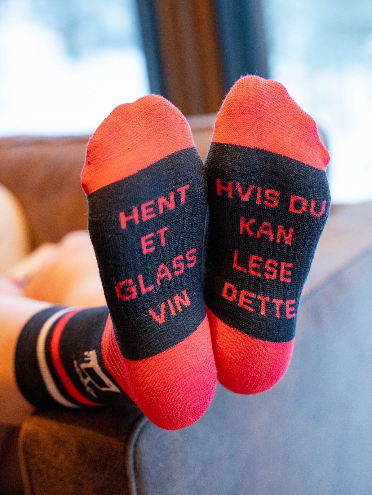 Hygge Merinoull Sokk - Hent Vin Mørkeblå og rosa