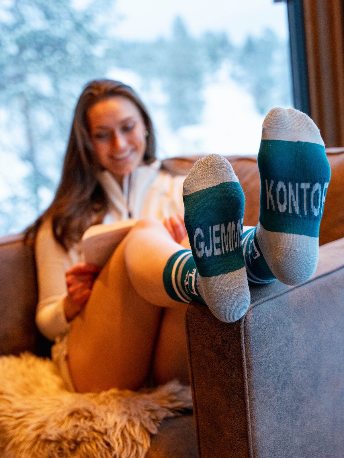 Hygge Merinoull Sokk - Gjemmekontor Blå og lyseblå